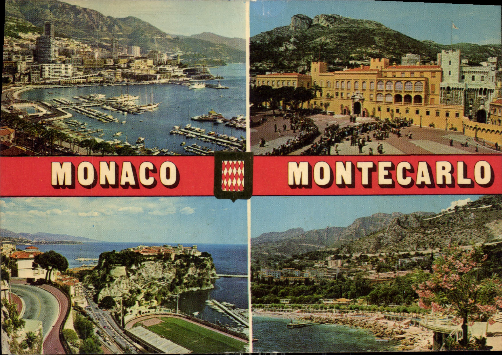 CPM Principaute de Monaco Le Palais Princier Vue du Port Le Rocher des Grimaldi Le Beach 