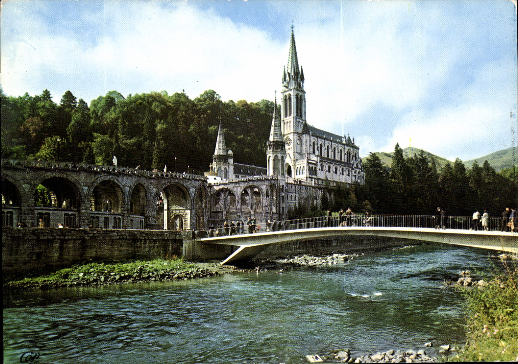 CPM Lourdes La Basilique et le Pont  