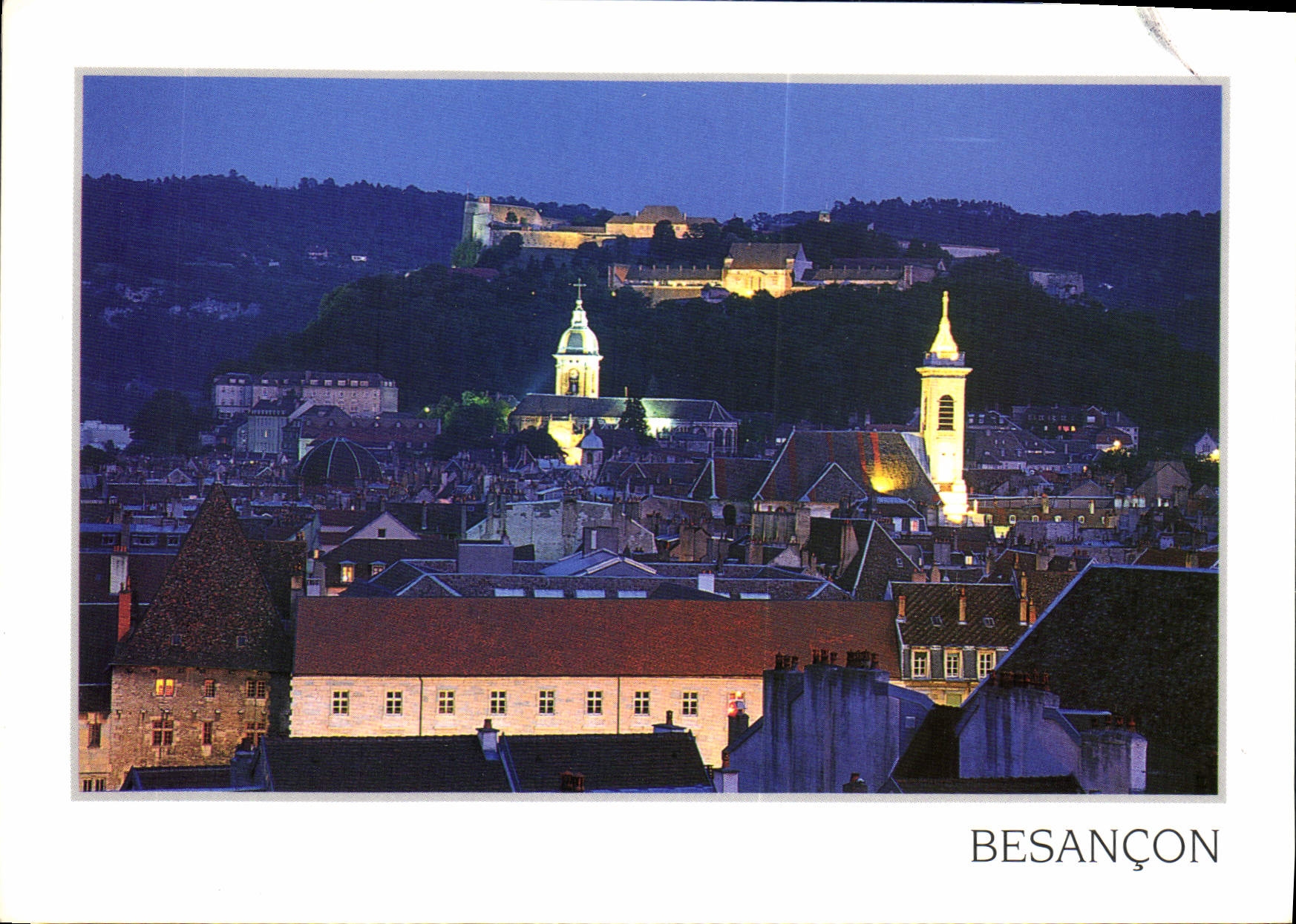 CPM Besancon Les illuminations l'eglise Saint Pierre 