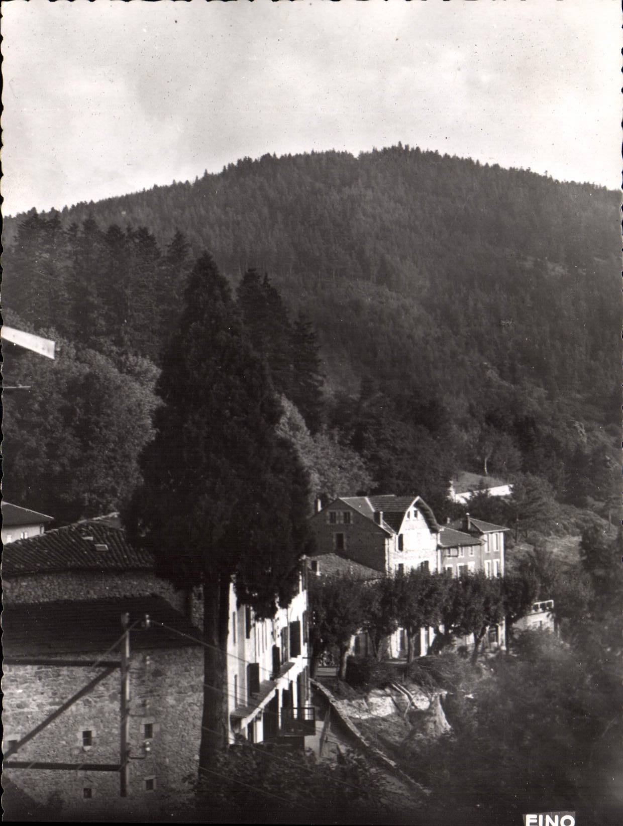 CPM La Louvesc Ardeche Paysage sur le Mont Chaix le Grand Hotel et l'Hotel des Genets 