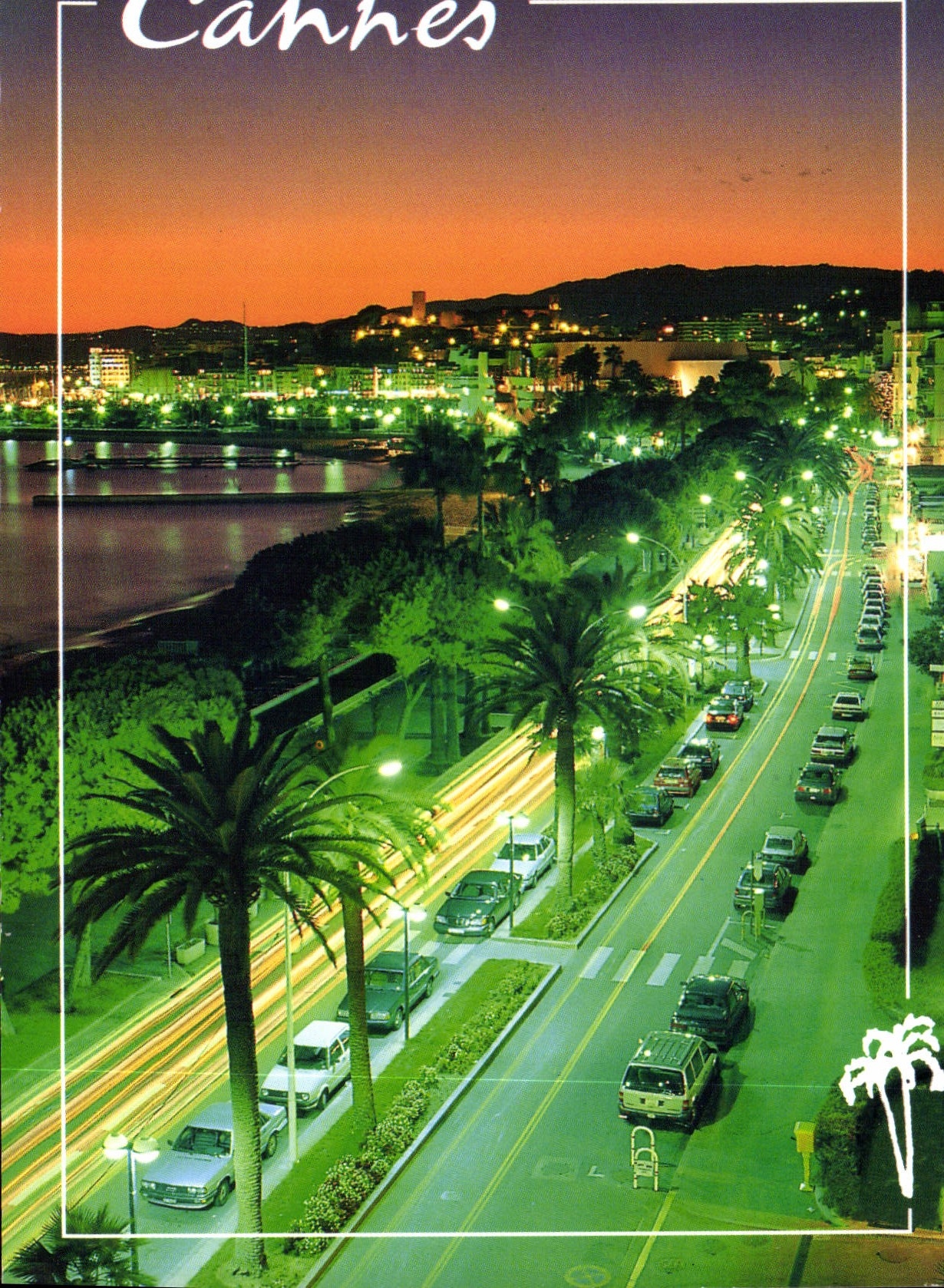 CPM La Cote d'Azur Inoubliable French Riviera Cannes La Croisette by Night