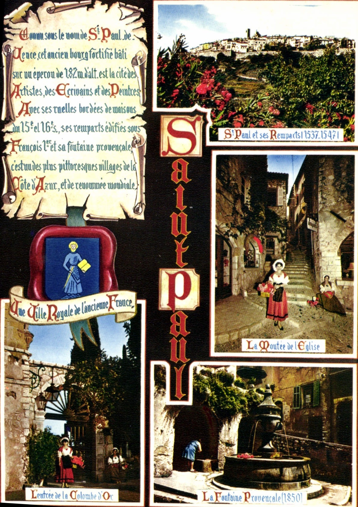 CPM Cote d'Azur Carrefour Mondial du Tourisme Saint Paul Ville royale de l'ancienne France 