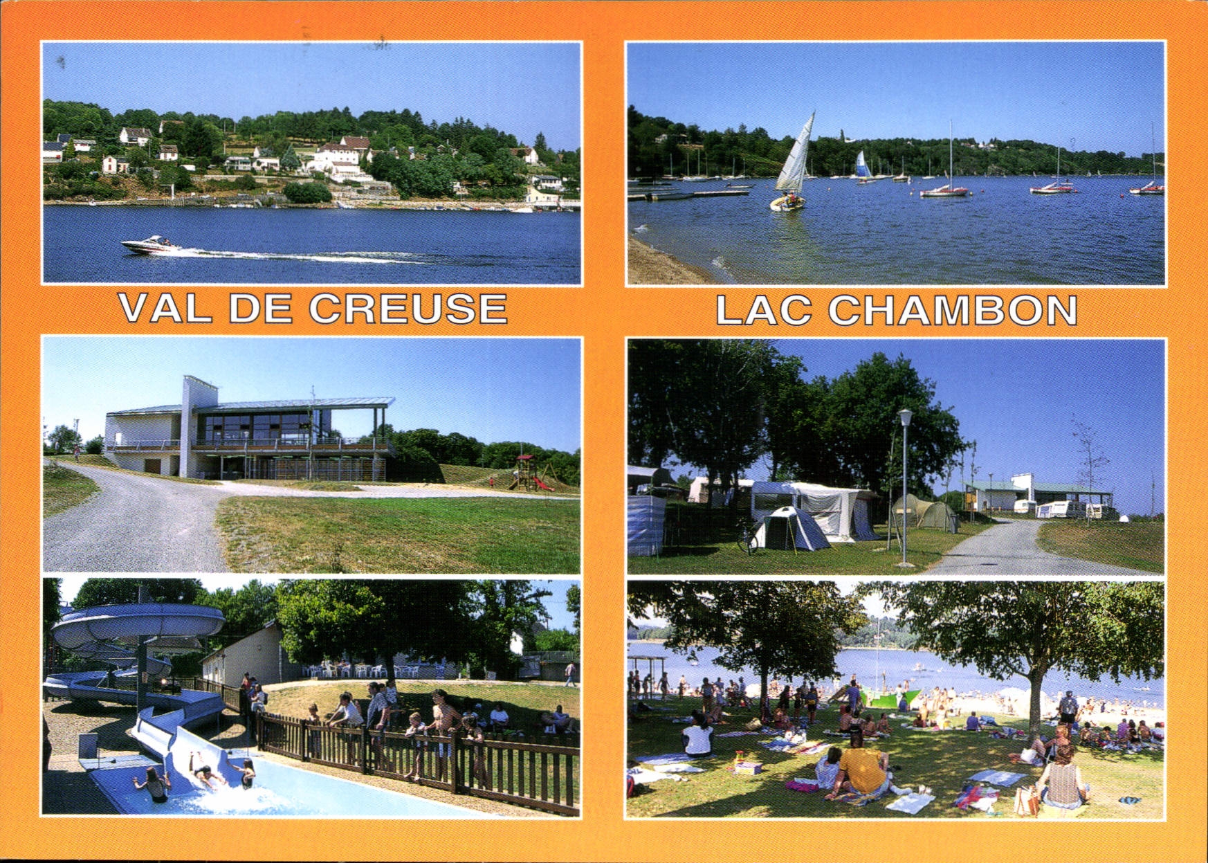 CPM Val de Creuse Eguzon Indre lac Chambon Camping Plage 