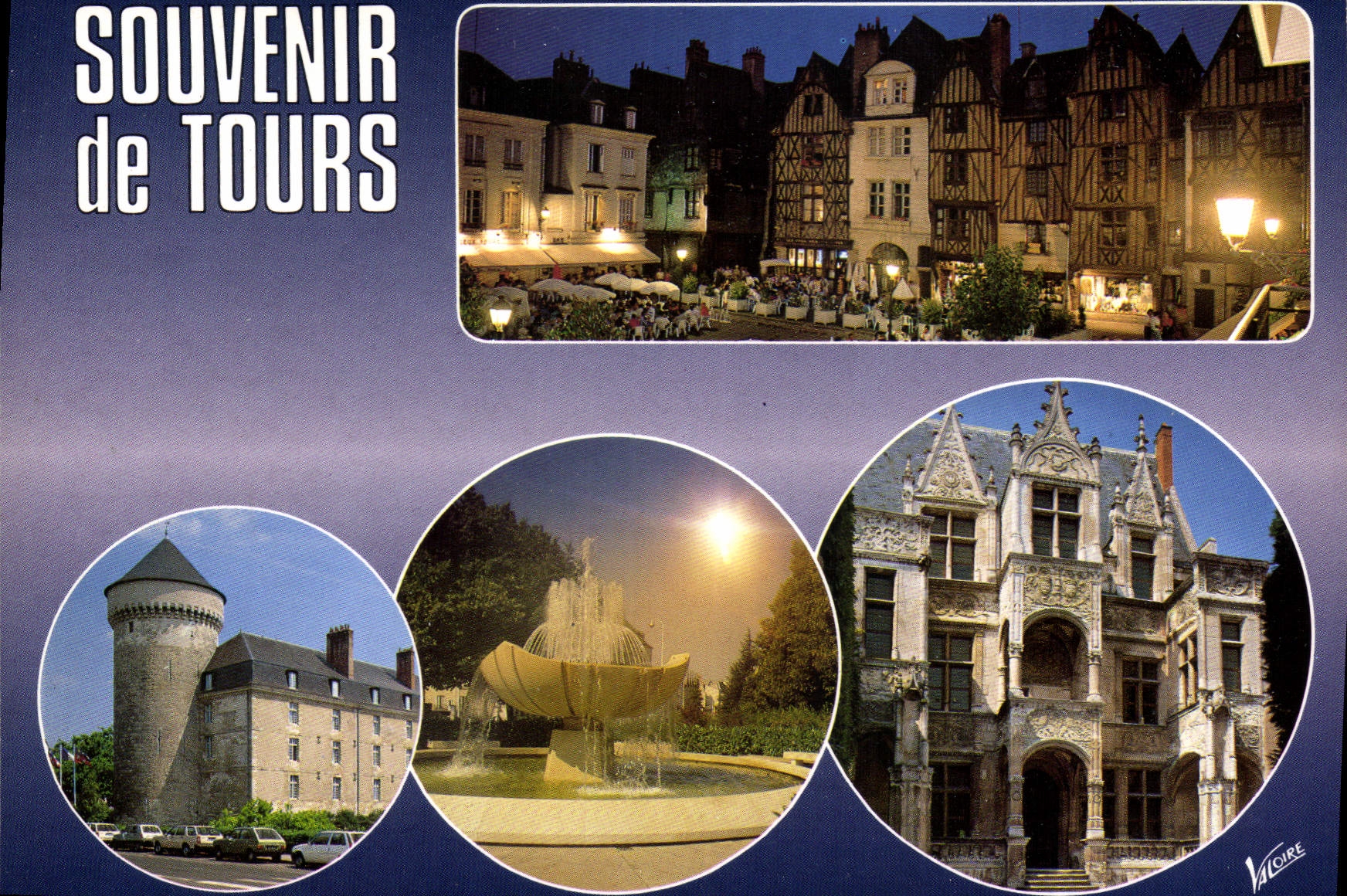 CPM Les Merveilles du Val de Loire Tours Indre et Loire Place Plumerau le Chateau Royal Fontaine Pla
