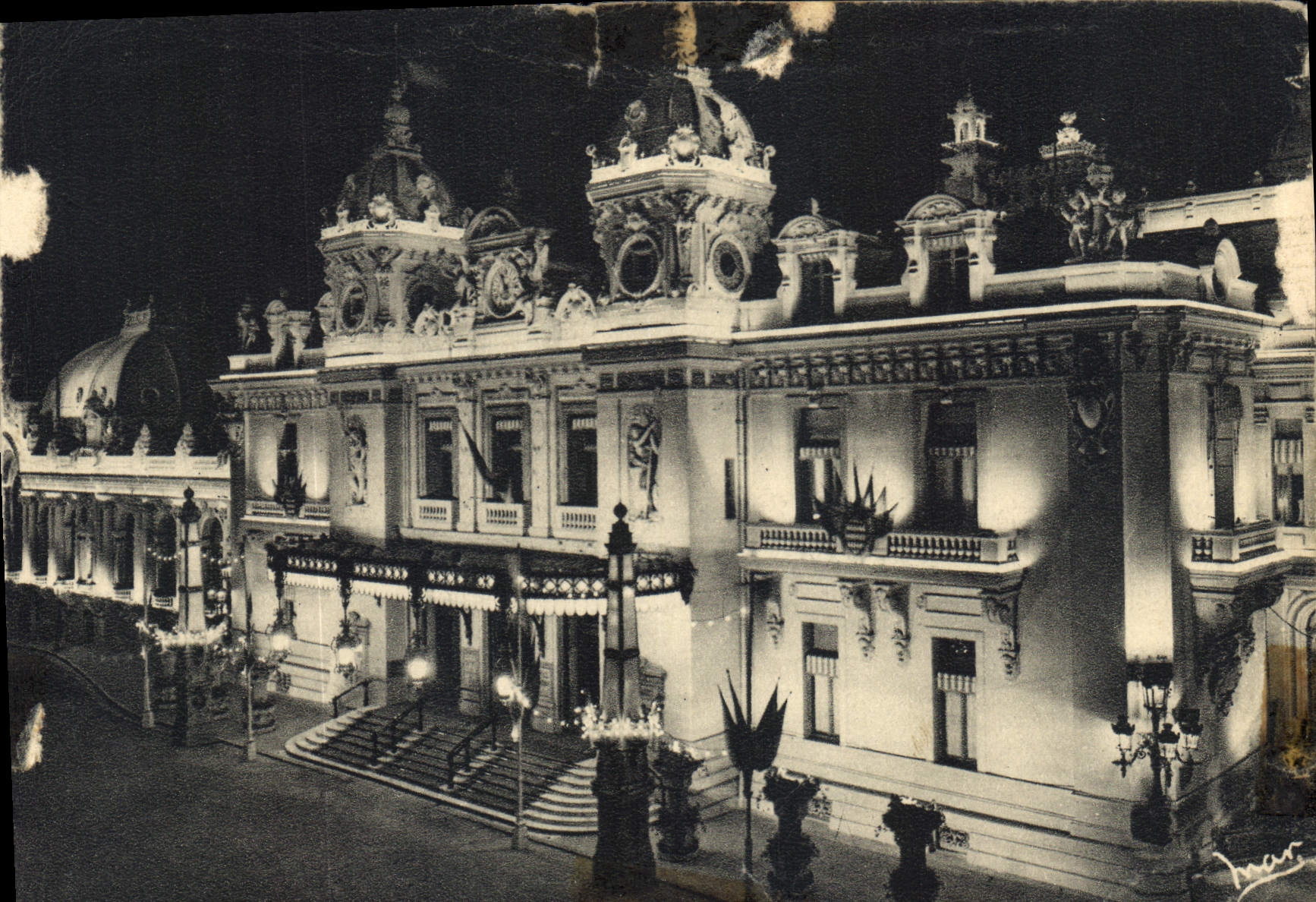 CPM La Principaute de Monaco Monte Carlo le casino la nuit 