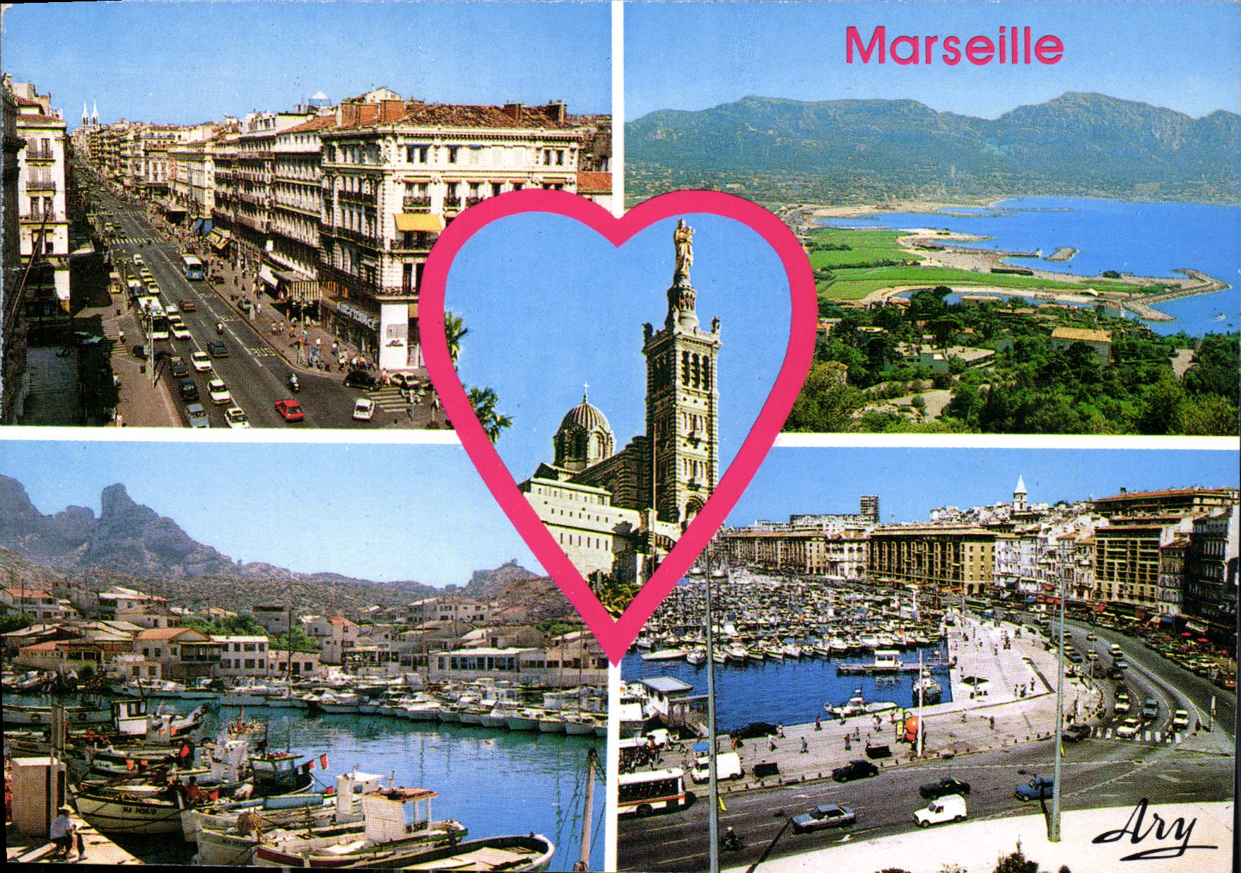 CPM Marseille la Canebiere la Plage le Port des Goudes Quai du Port Notre Dame de la Garde