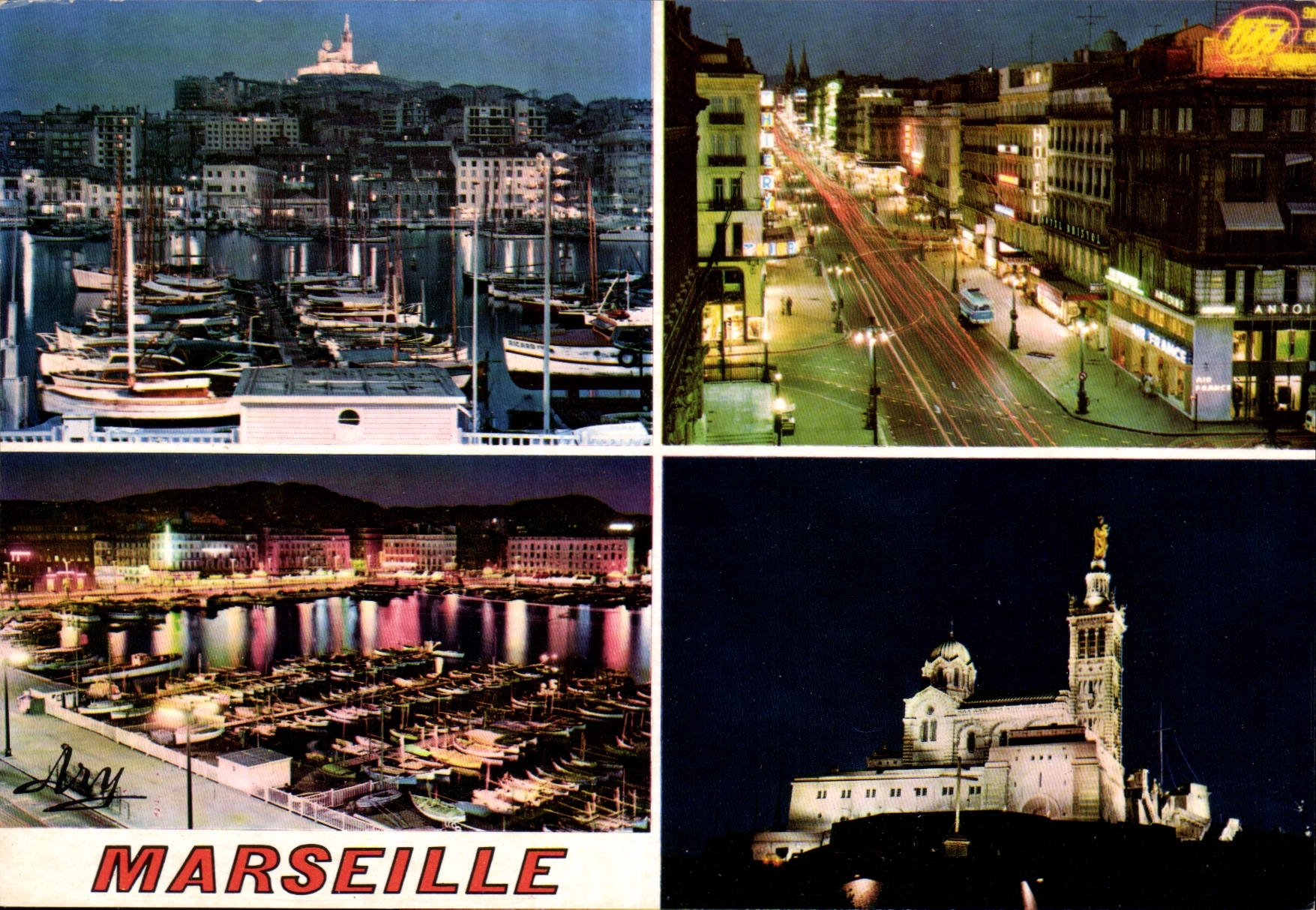 CPM Marseille Le Port la Canebiere Quai des Belges Notre Dame de la Garde 