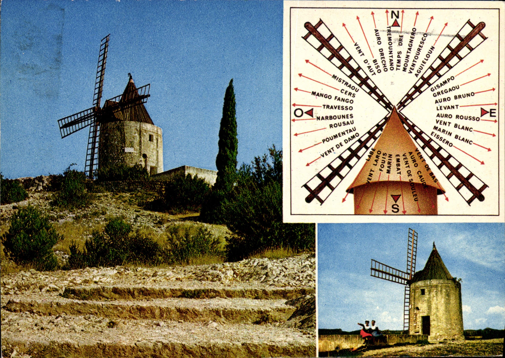 CPM Fontvieille Le Moulin de Daudet et ses 32 vents de Provence Moulin a vent