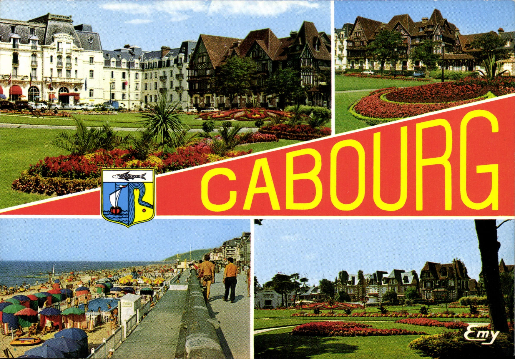 CPM Cabourg Calvados les jardins du casino la plage 