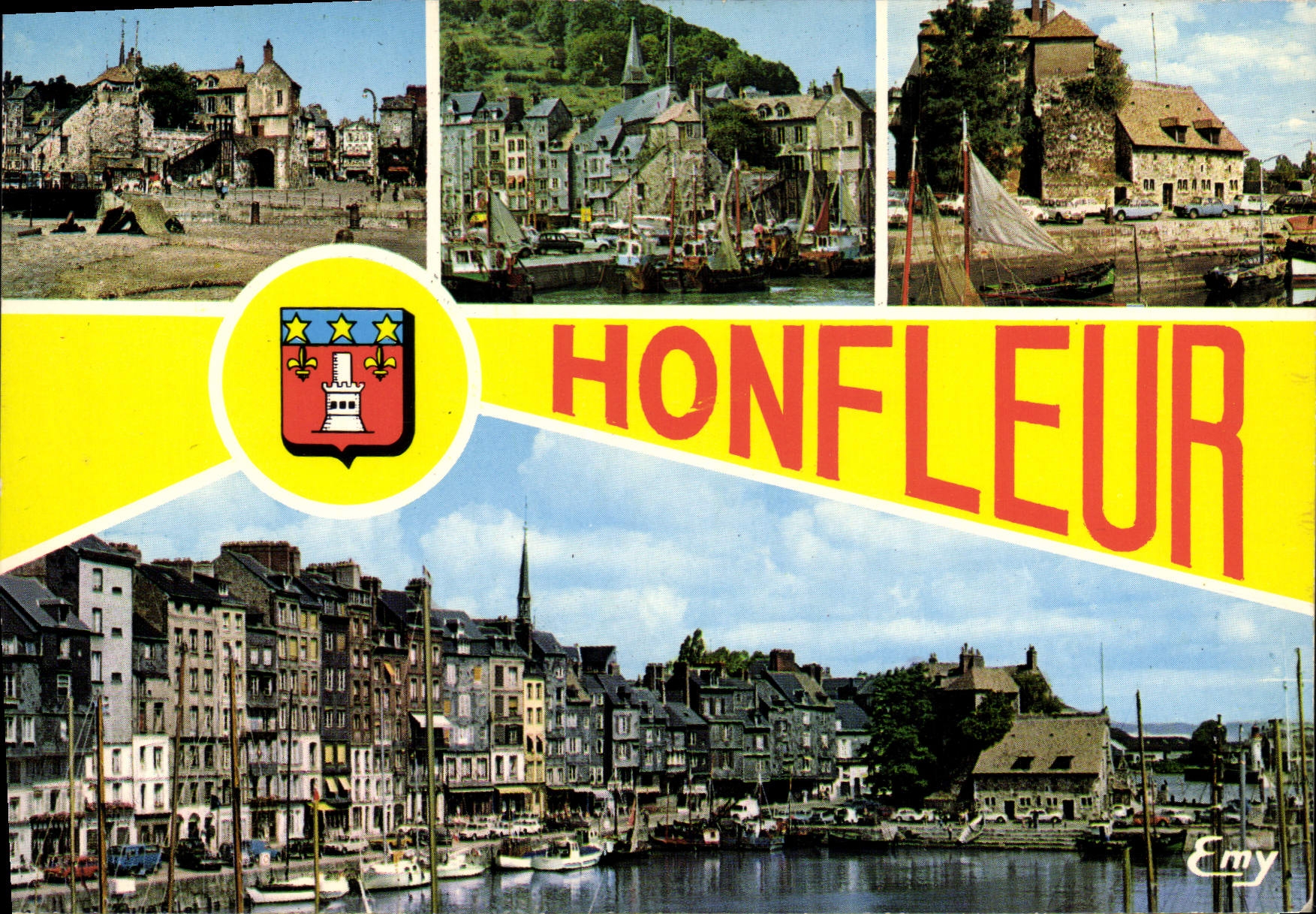 CPM Honfleur Calvados le vieux bassin la Lieutanance et le quai Sainte Catherine