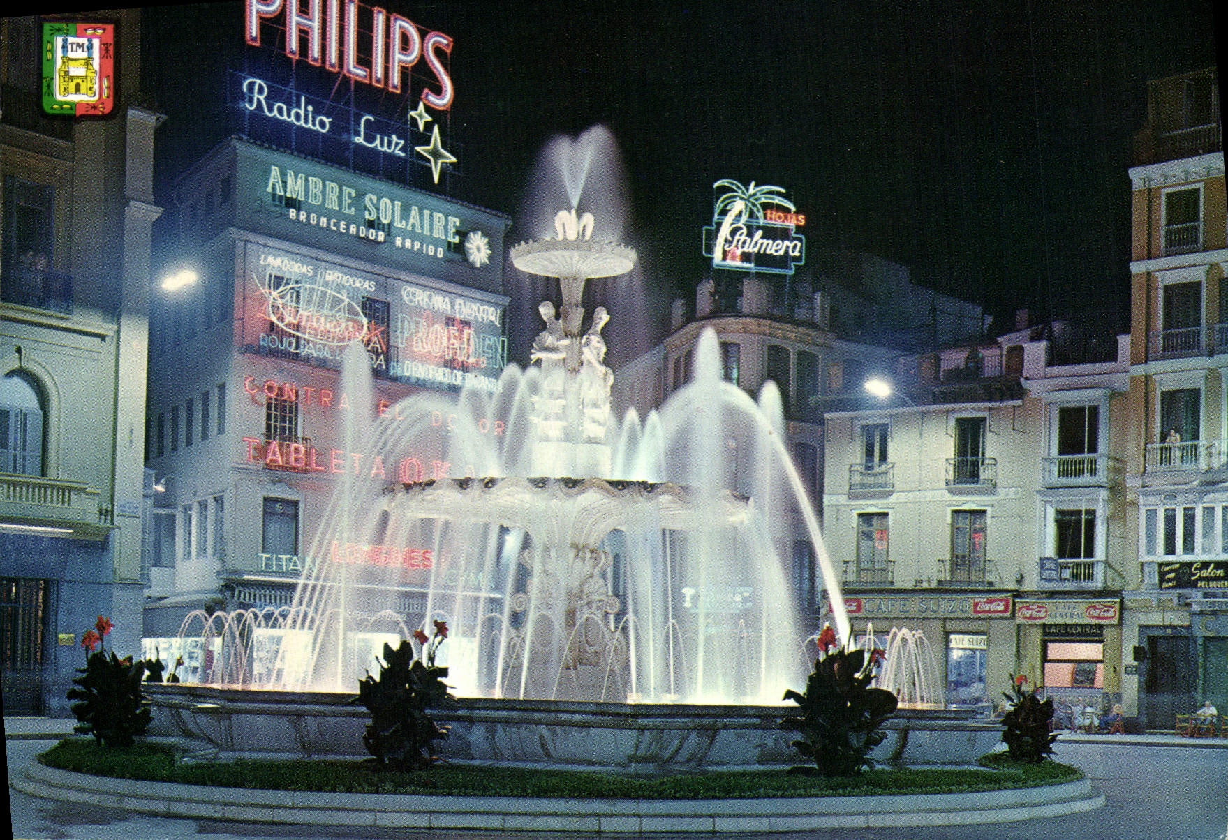 CPM Malaga Fontaine de la Place Jose Antonio