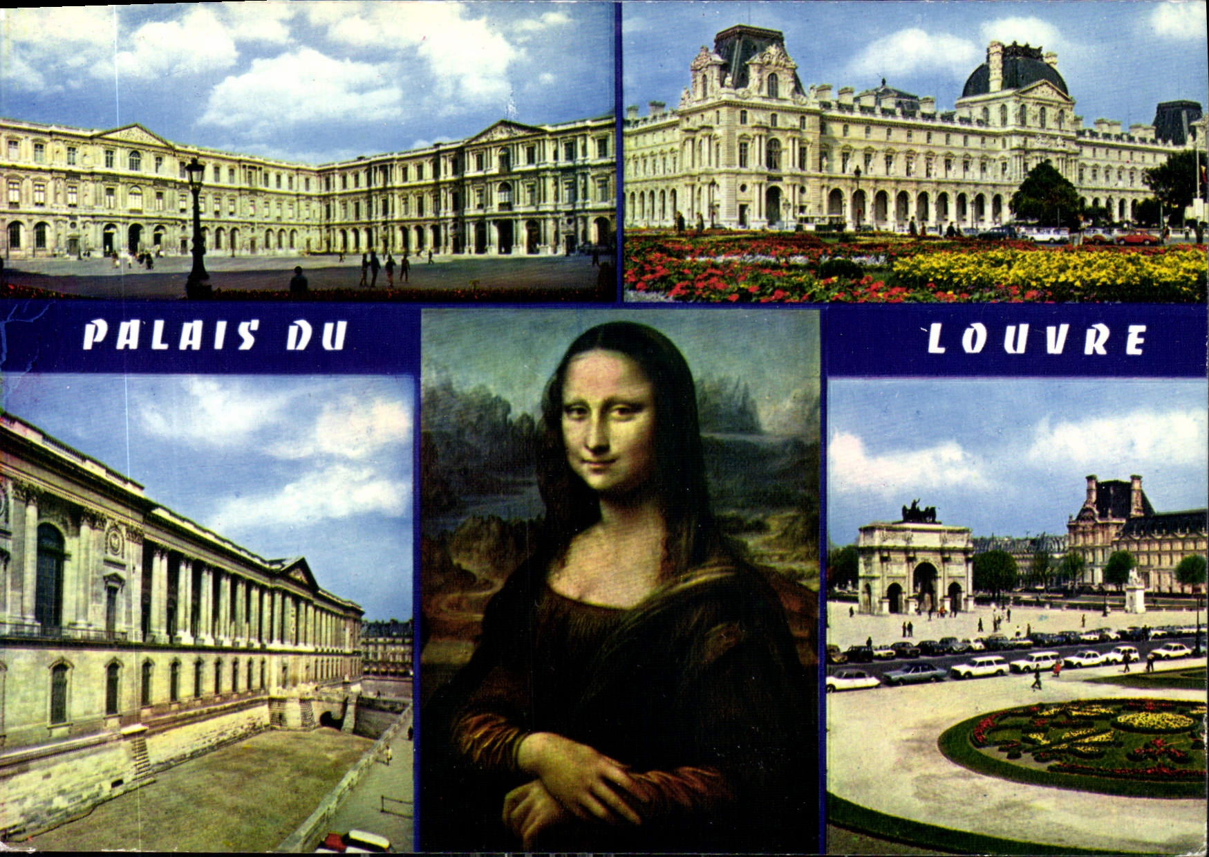 CPM Paris le Louvre Carree et l'Allee Nord la Joconde le Carrousel et Pavillon de Marsan