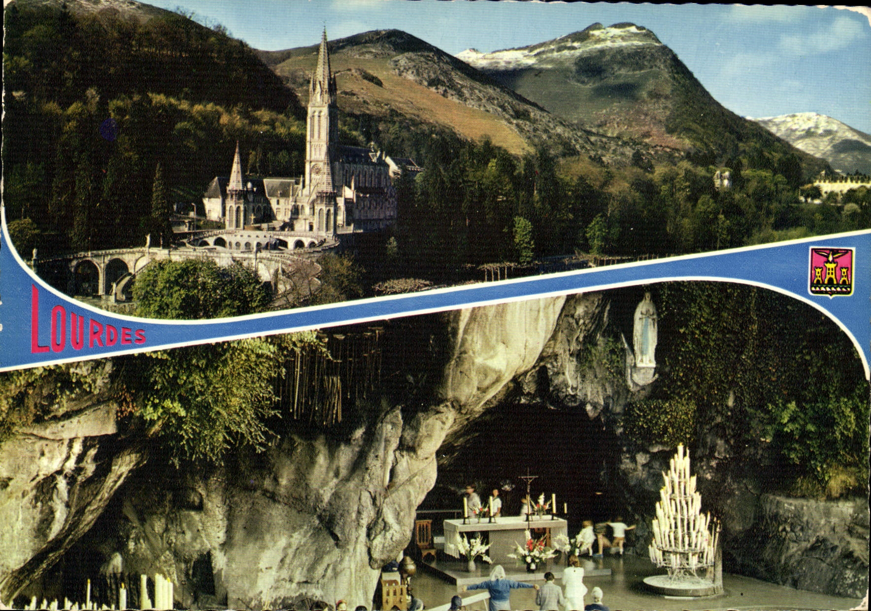 CPM Lourdes La Basilique et la Grotte 