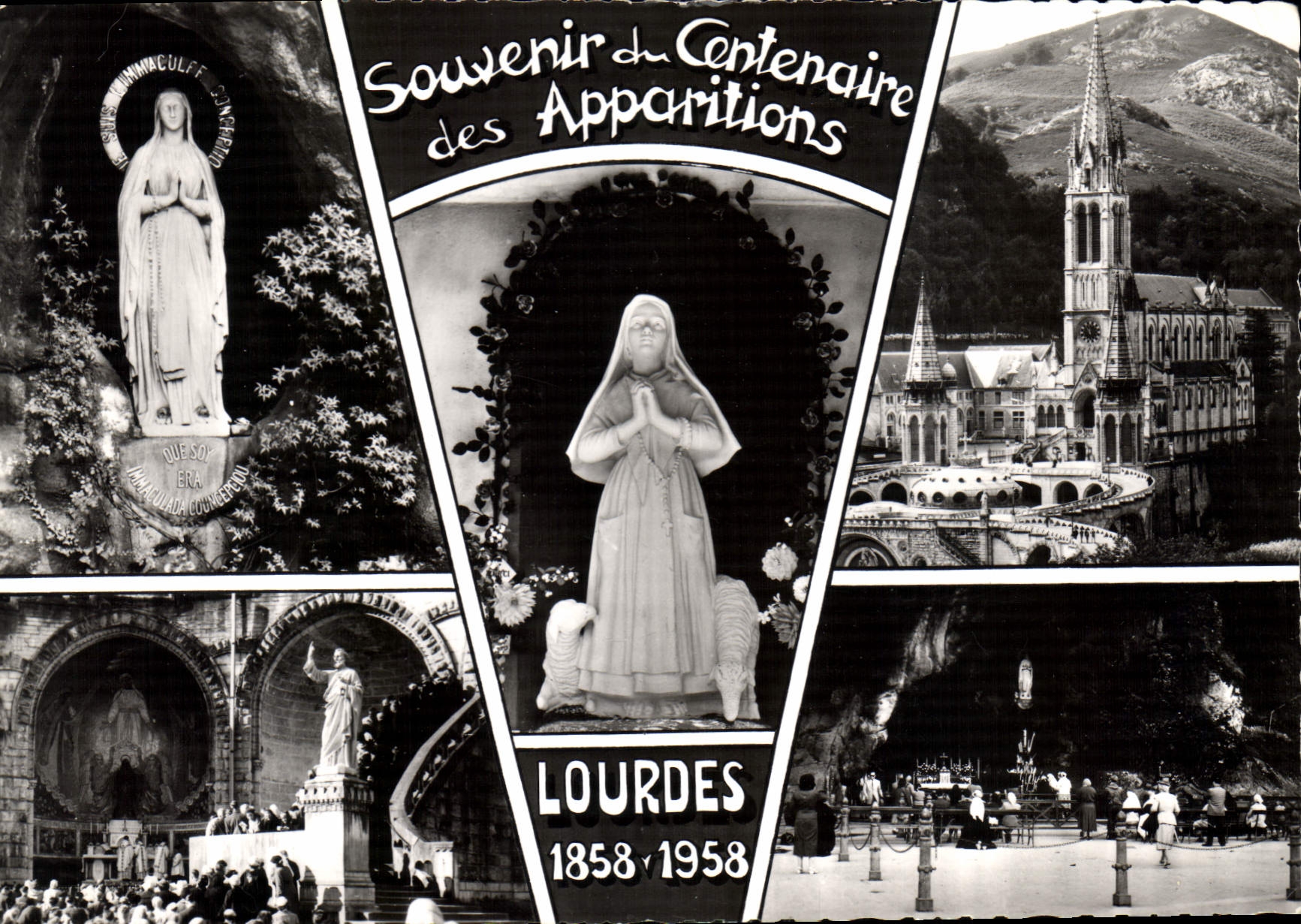 CPM Souvenir du Centenaire des Apparitions Lourdes 1858 1958 