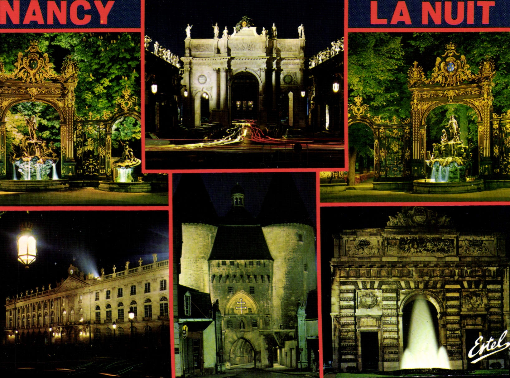 CPM Nancy Meurthe et Moselle Fontaine de Neptune Arc de Triomphe 