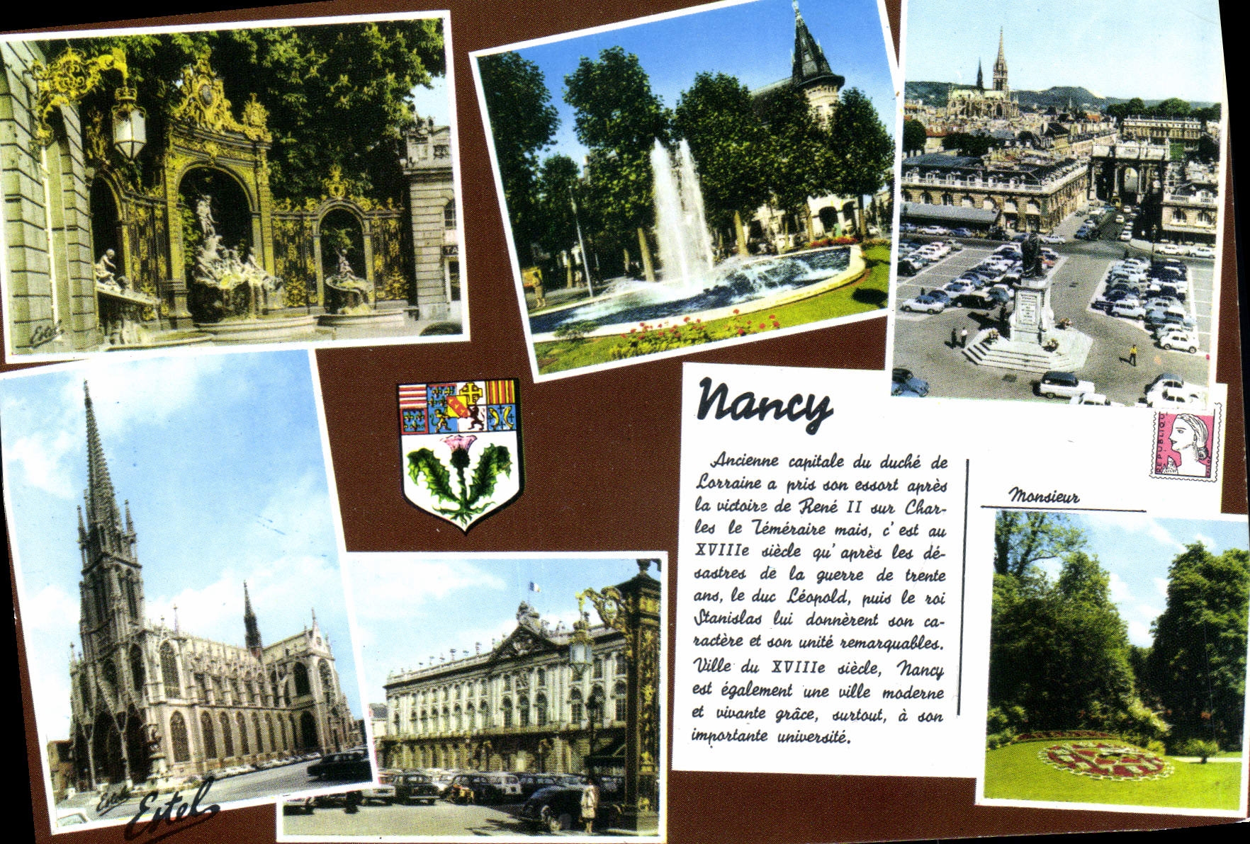 CPM Nancy Meurthe et Moselle Fontaine de Neptune Place St Jean La place Stanisias et la Carriere L'E