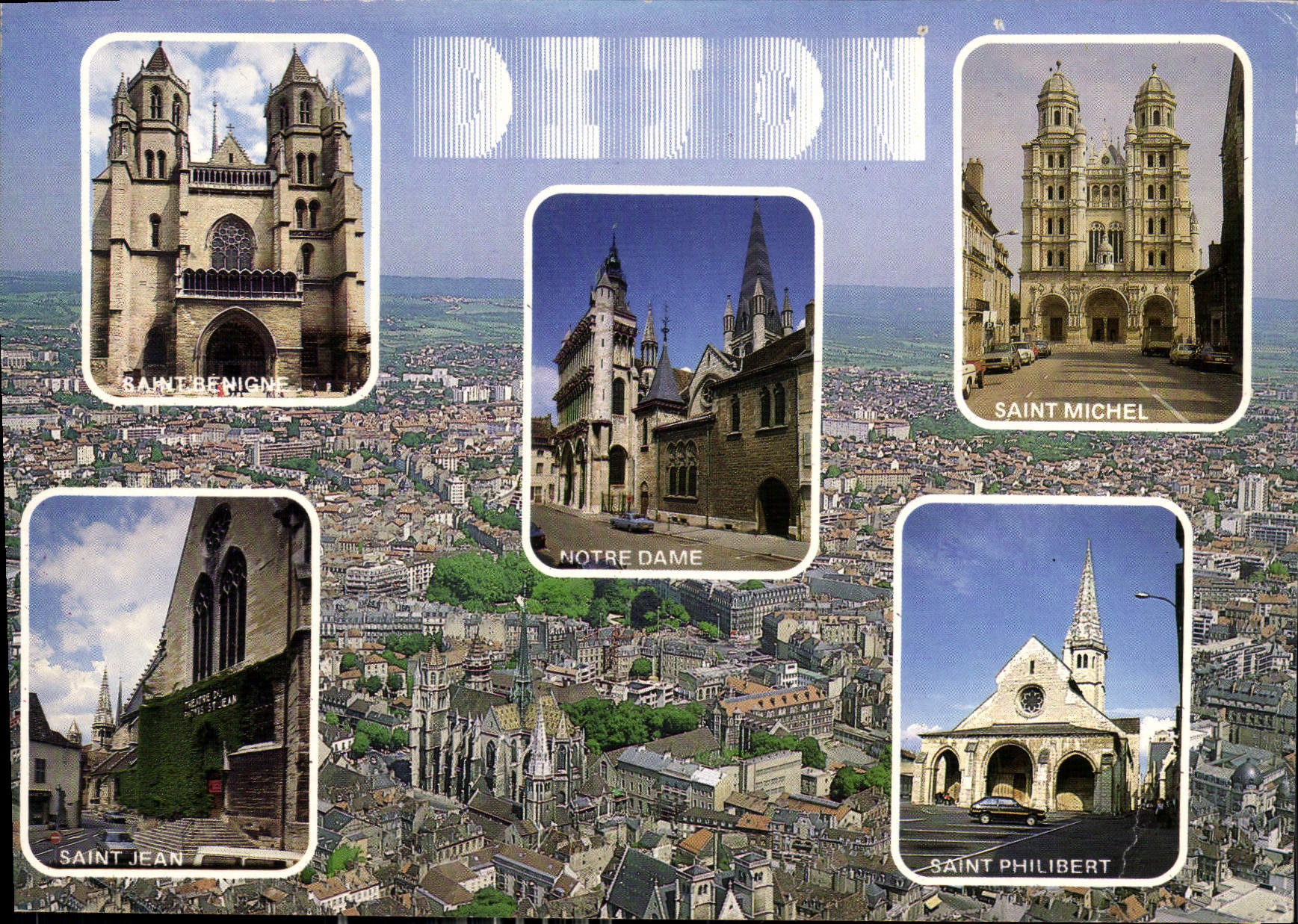 CPM Dijon Cote d'Or Vue generale Saint Benigne Notre Dame 