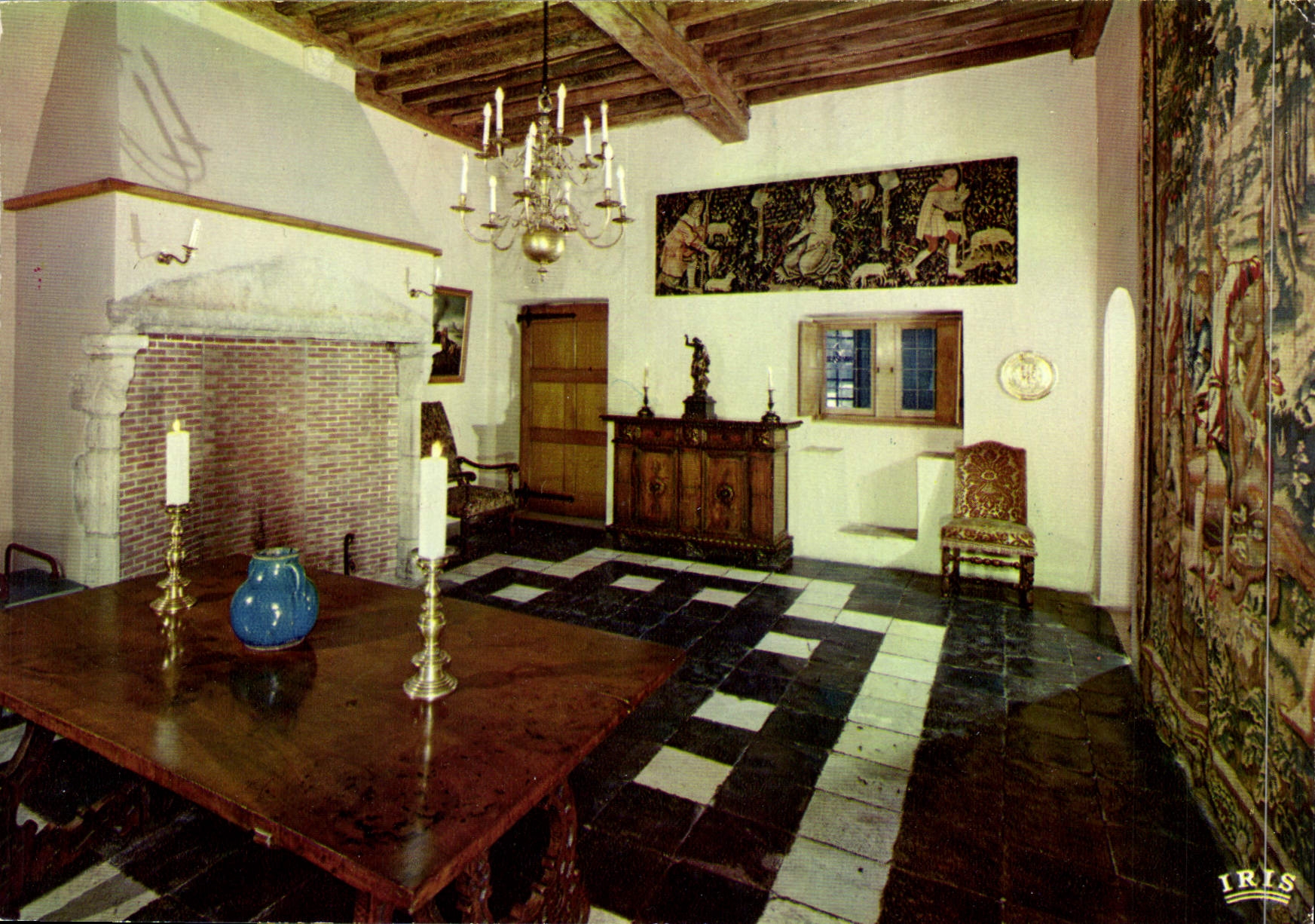 CPM Slot van Laarne Zaal eeuw Chateau Feodal de Laarne Salle du XV siecle