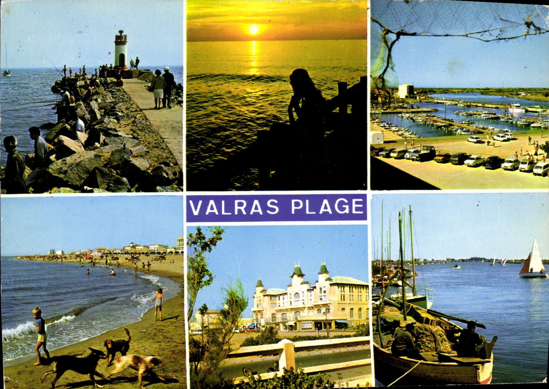 CPM Valras plage la jetee le port la plage et le casino 
