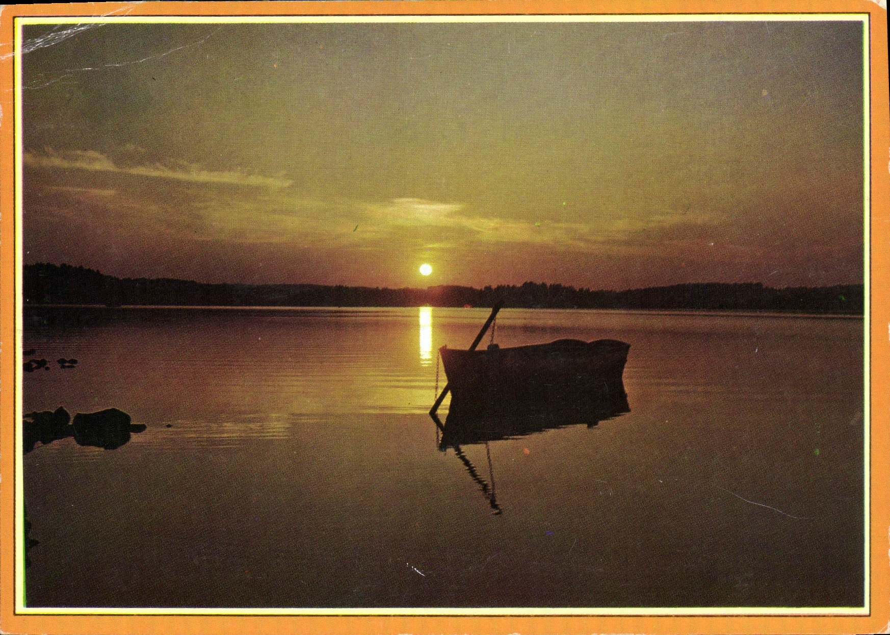 CPM Coucher de Soleil Bateau