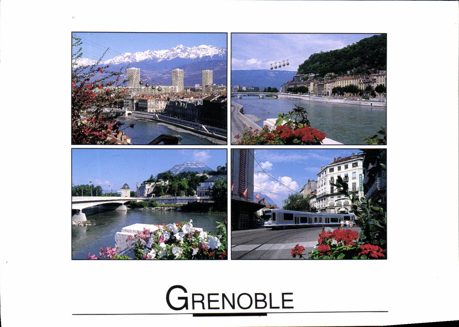CPM Grenoble Dauphine France Isere les 3 tours de l'Ile Verte et la Chaine de Belledonne le telepher