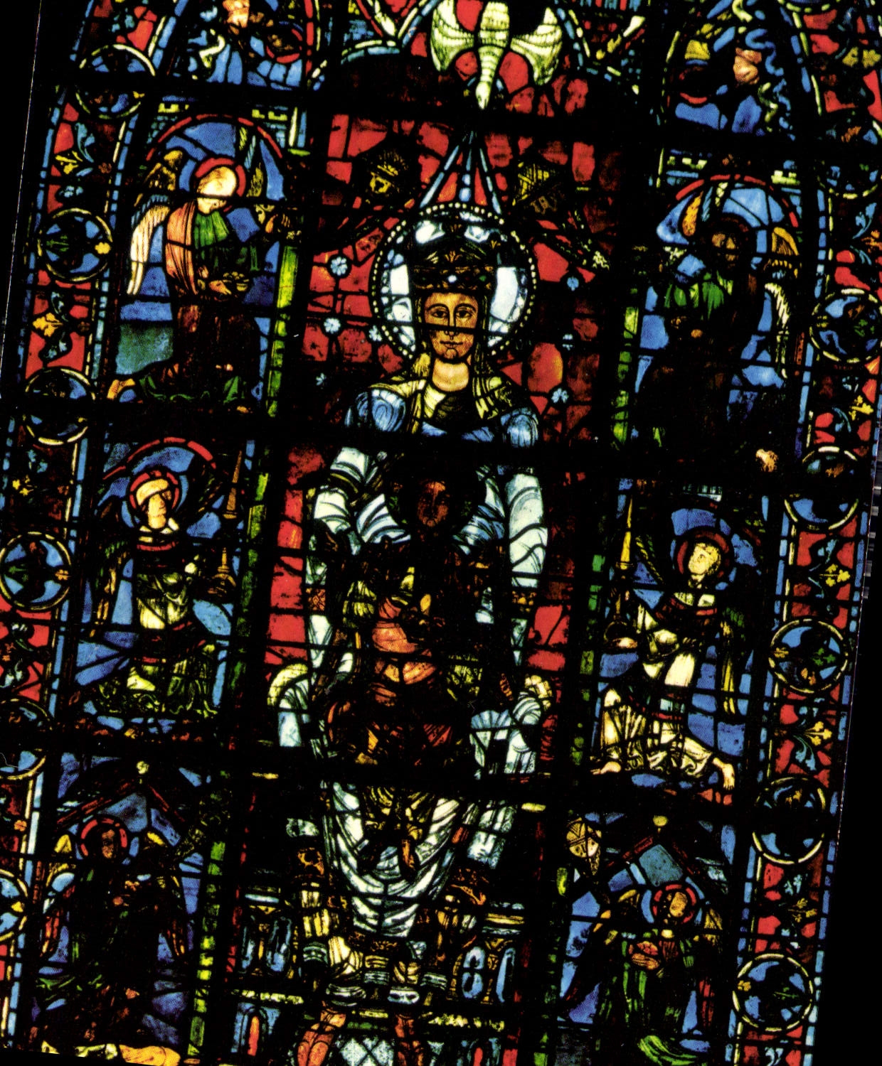 CPM Cathedrale de Chartres Notre Dame de la belle verriere XIIeme S Anges XIII S 