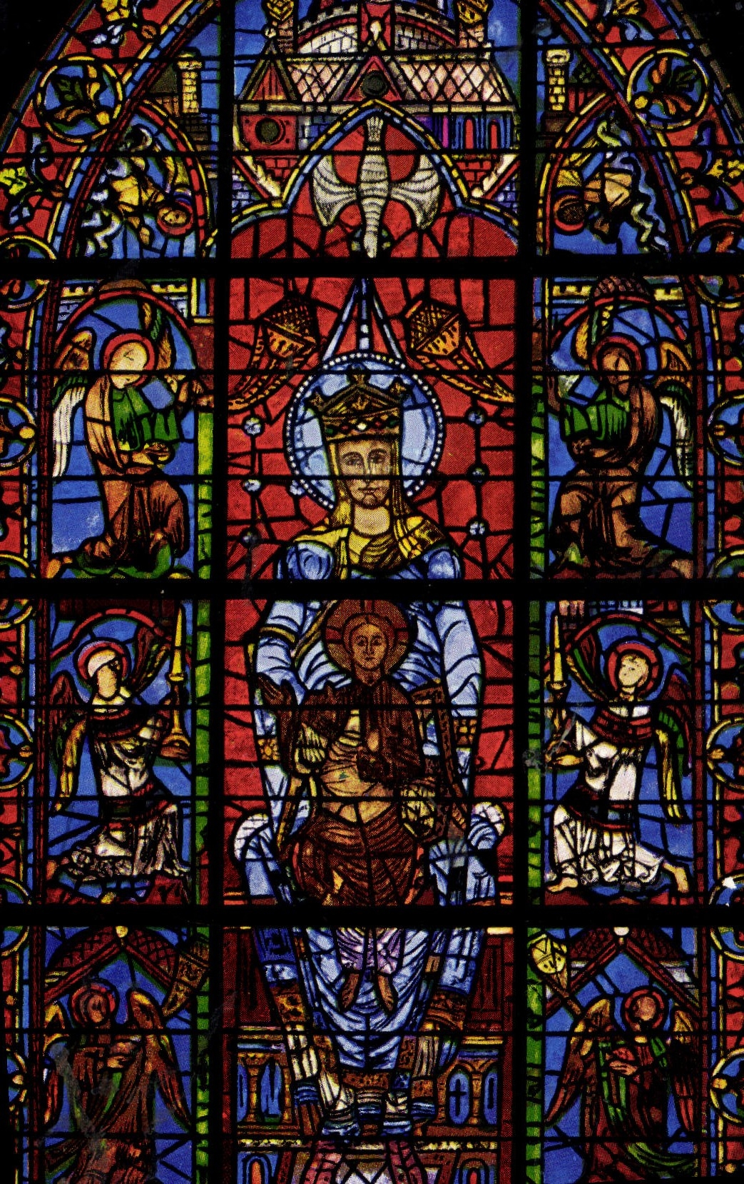 CPM Cathedrale de Chartres Notre Dame de la Belle verriere XIi siecle Partie superieure 