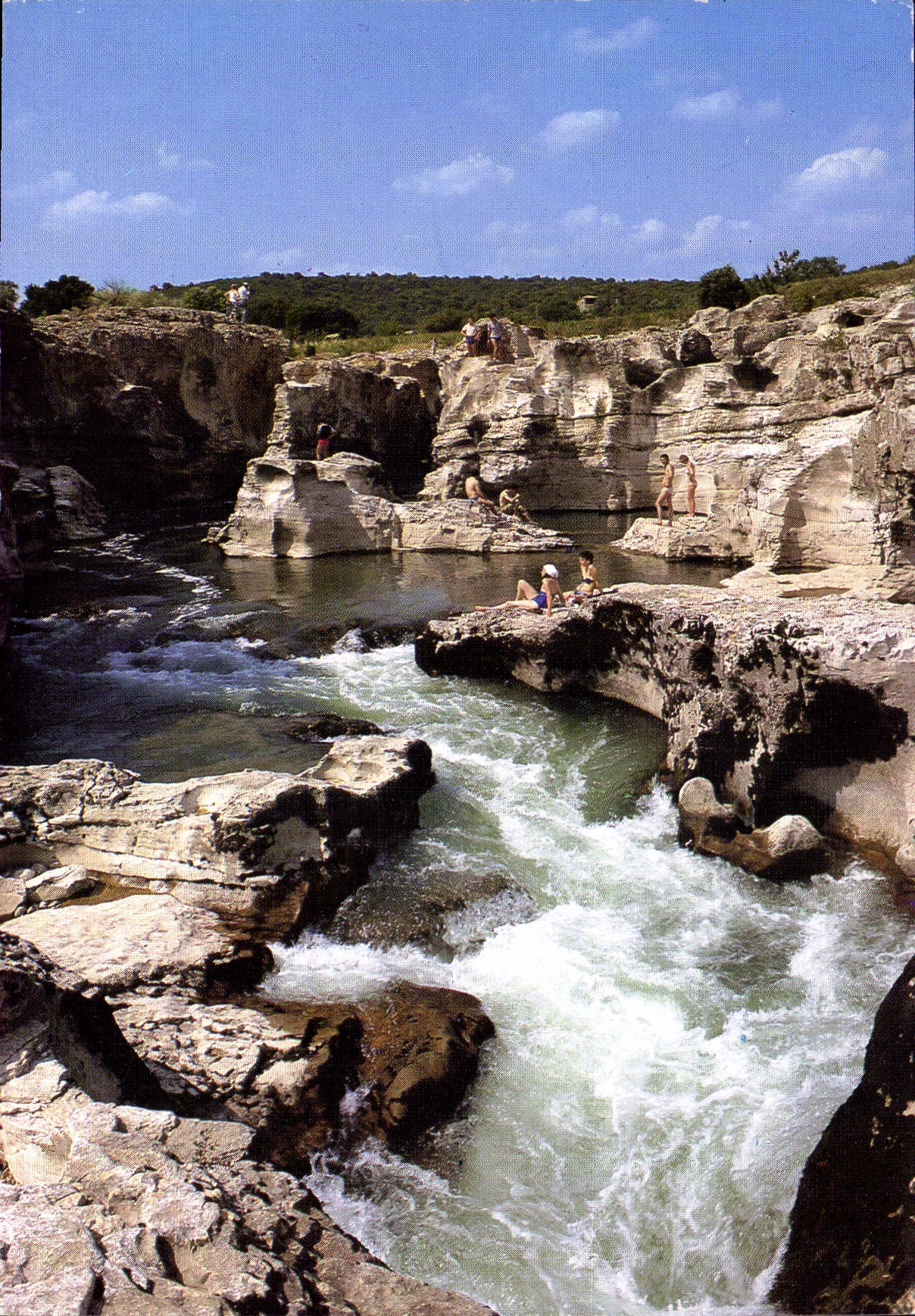 CPM La Roque sur Ceze Gard la cascade du Sautadet Spectaculaire erosion des eaux de la Ceze dans les