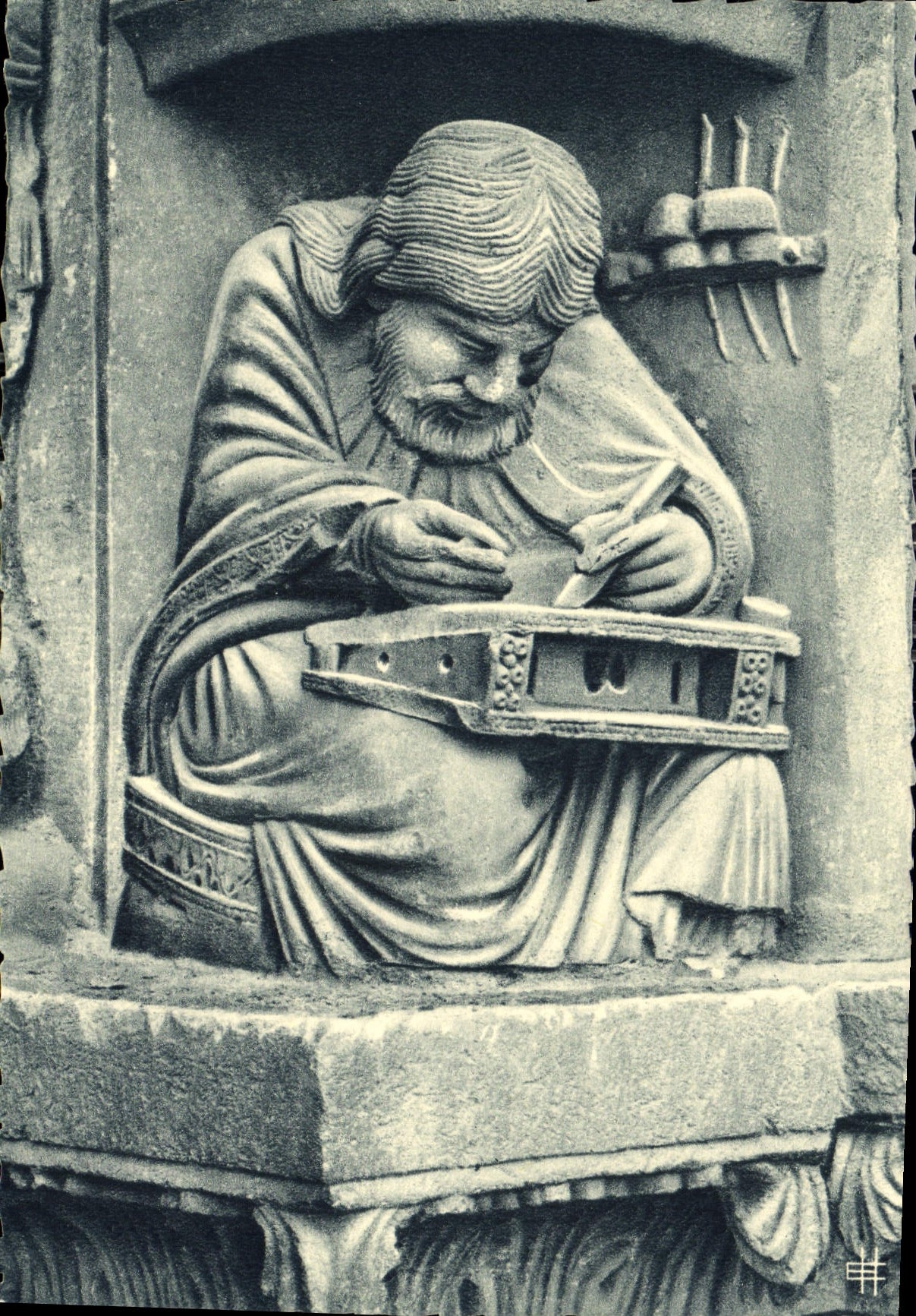 CPM Cathedrale de Chartres Portail Royal XII siecle Pythagore 