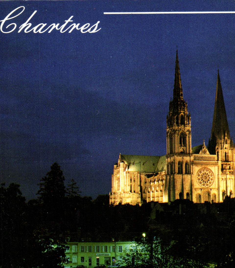 CPM Les Merveilles de Chartres Eure et loir la Cathedrale XII XIII siecle illuminee