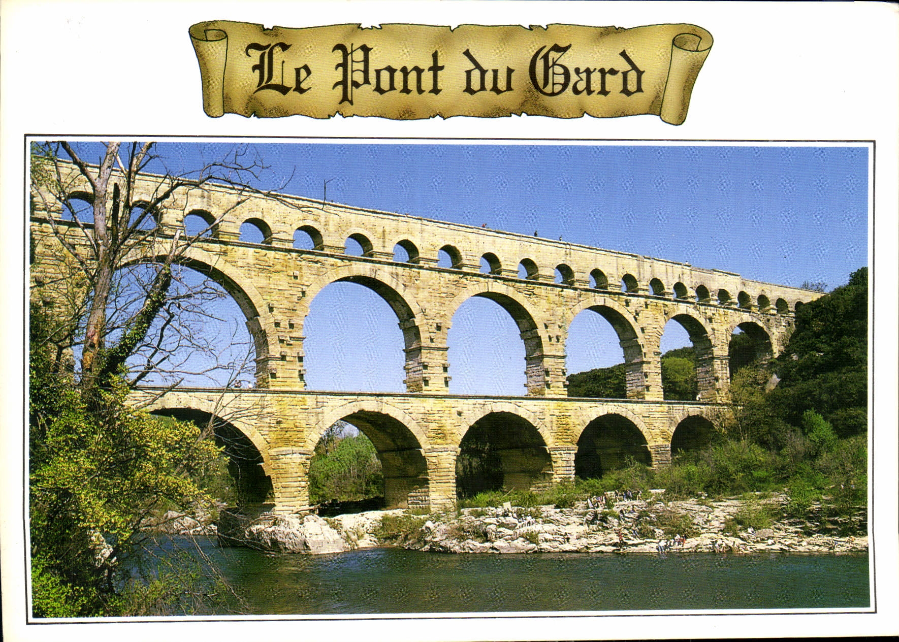 CPM Le Pont du Gard Construction vers l'an 19 avant Jesus Christ