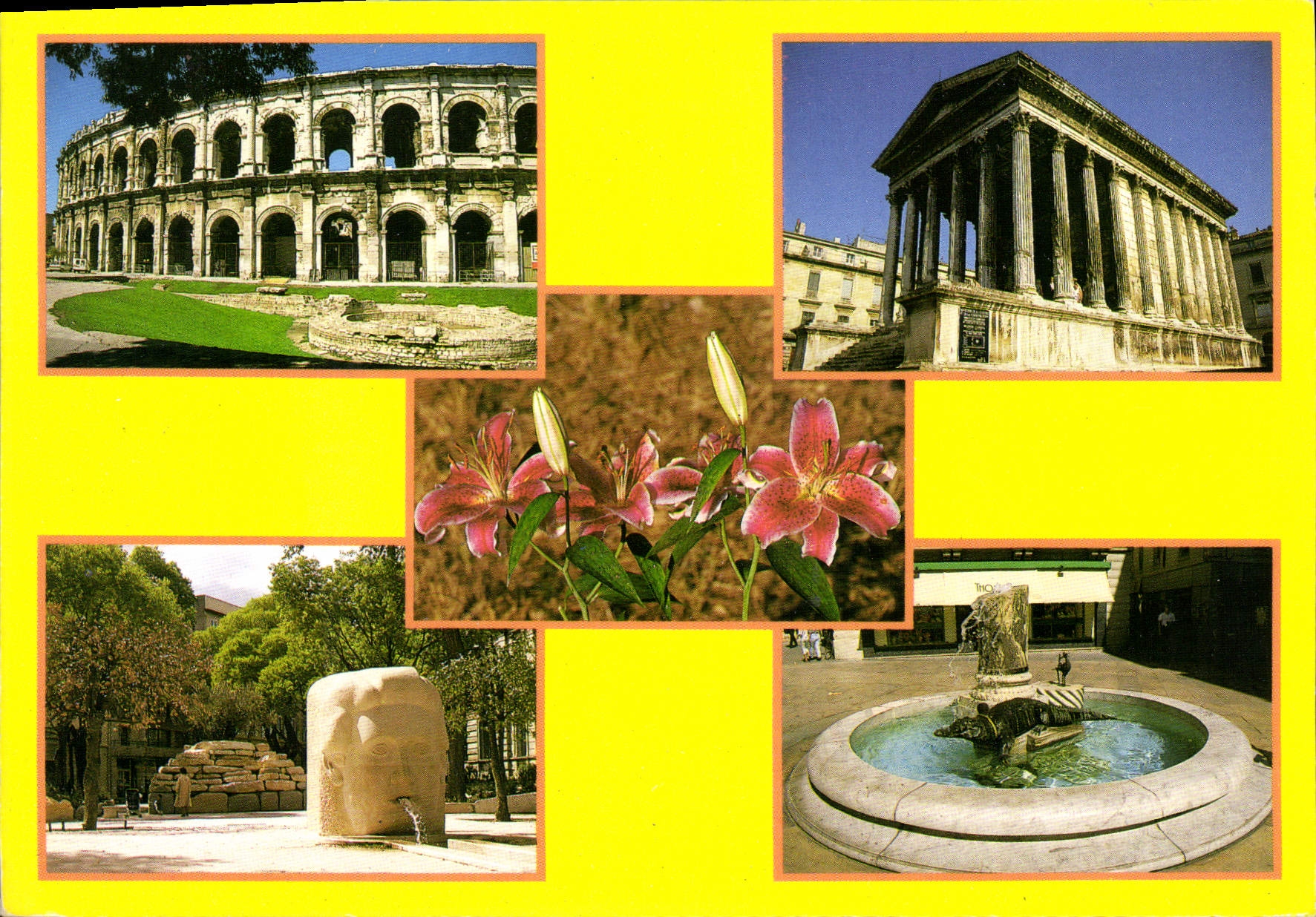 CPM Nimes Place d'Assas Place du Marche les Arenes la Maison Carree 