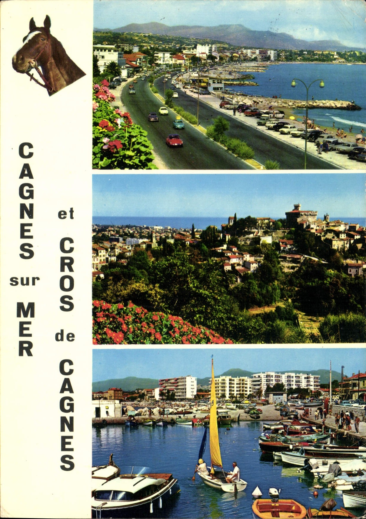 CPM La Cote d'Azur Cros de Cagnes le Boulevard et la Plage Cagnes sur mer et le Cros de Cagnes Cros