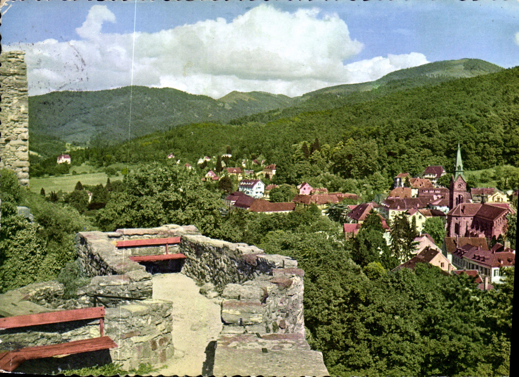 CPM Thermalkurort Badenweiler Schwarzwald Blick von der Burgruine