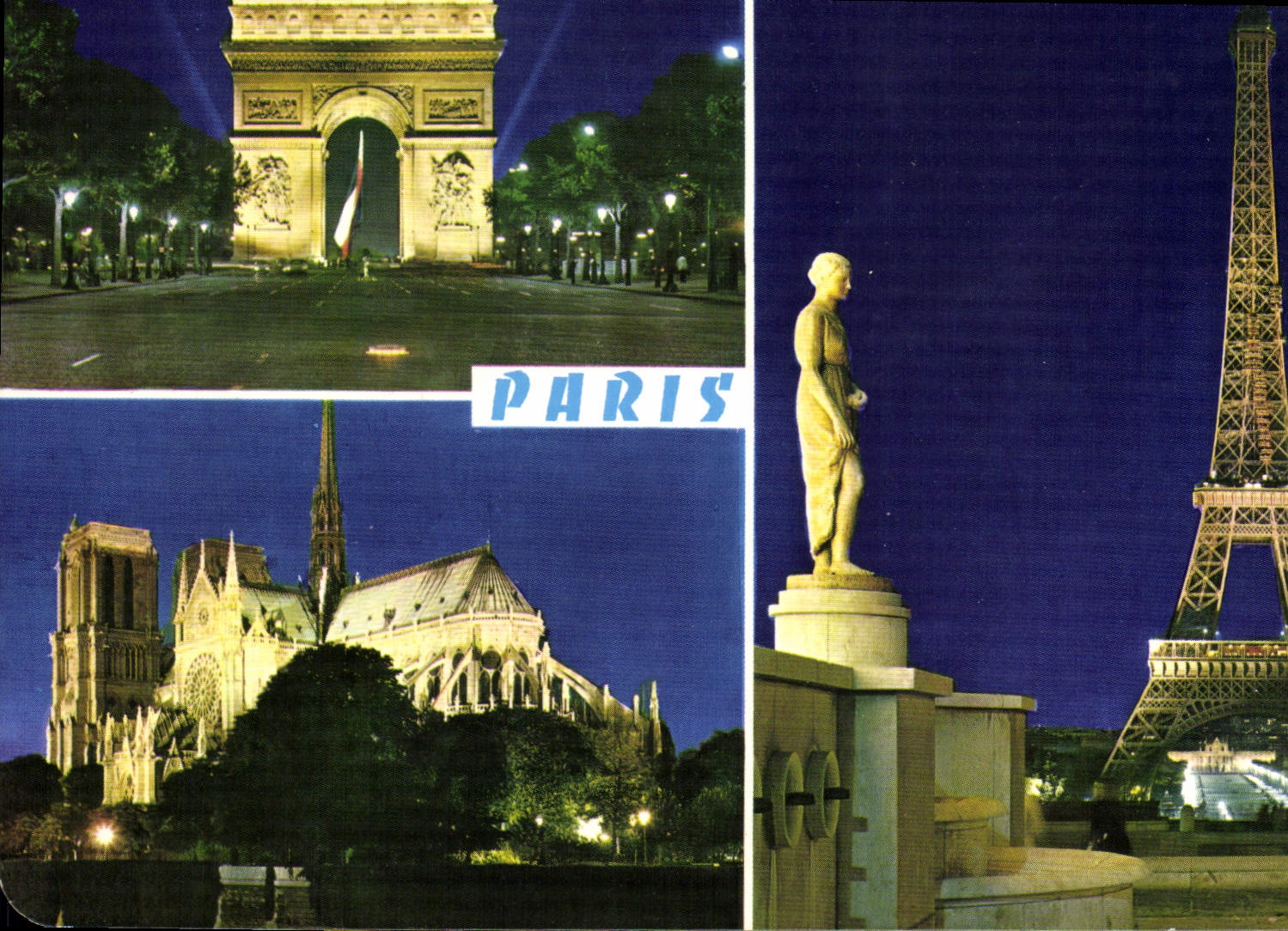 CPM Paris Arc de Triomphe Notre Dame Tour 