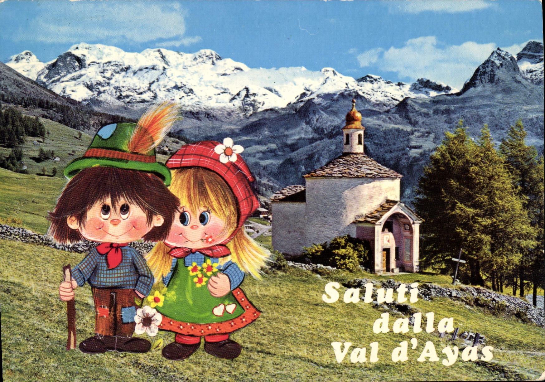 CPM Antagnod Val d'Ayasi Angola pittoresque la chapelle et il Monte Rosa Coin pittoresque la chapell