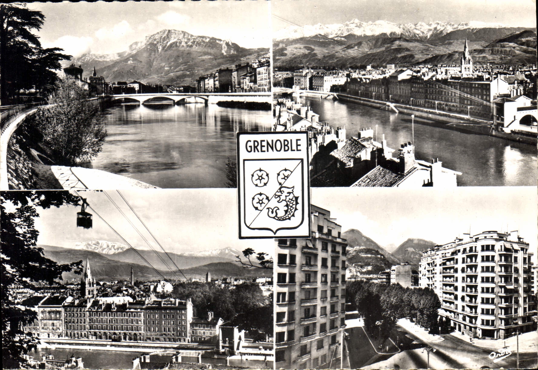 CPM Les Belles Alpes Francaises Grenoble Chaine de Belledonne L'Isere et le Moucherotte Telepherique