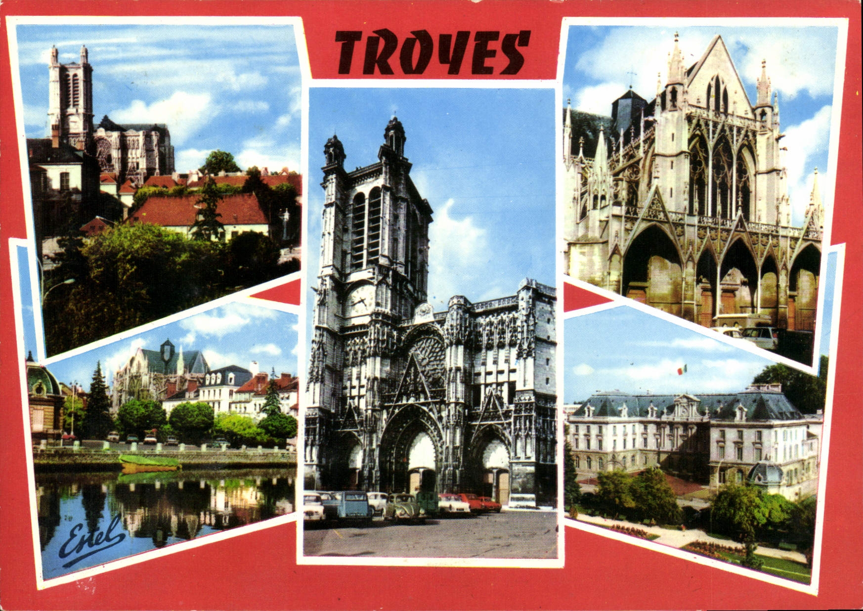 CPM Troyes Aube Capitale de la Champagne Jardin de la Prefecure Eglise Saint Urbain au centre la Cat