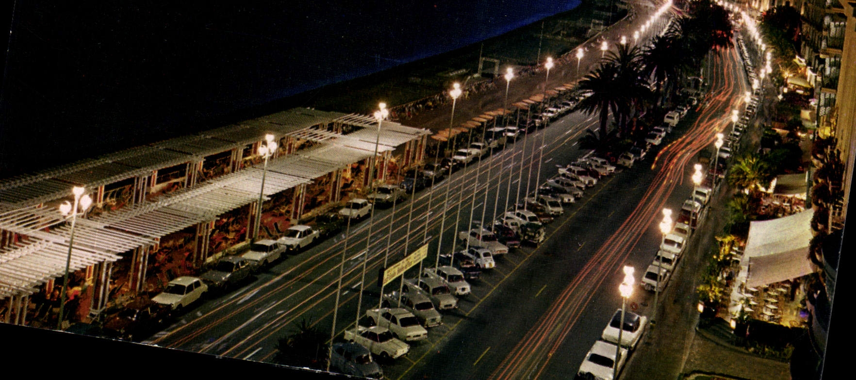CPM Nice la nuit A Mmes La Promenade des Anglais