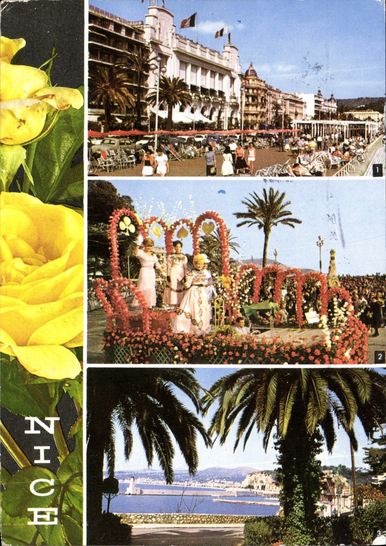 CPM Nice La Promenade des Anglais Bataille de fleurs L'Entree du Port