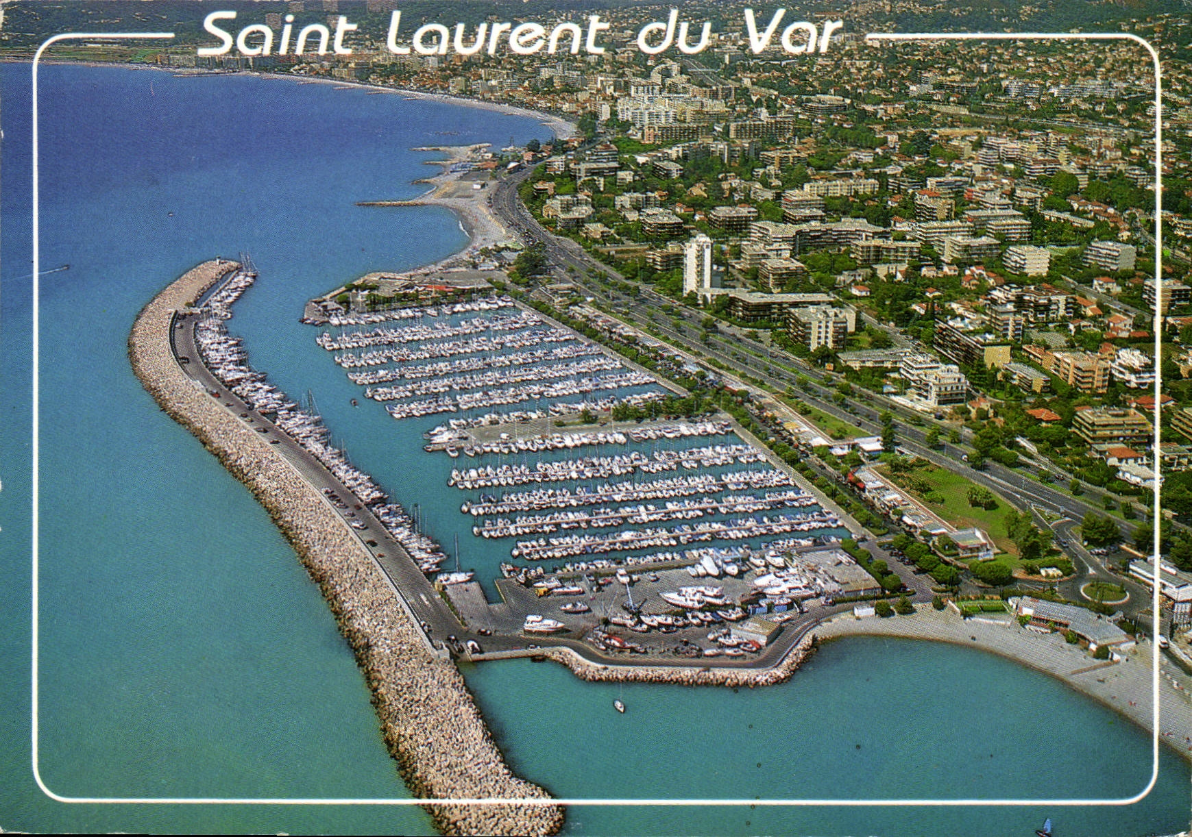 CPM Cote d'Azur St Laurent du Var Vue aerienne le port de plaisance au fond Cagnes 