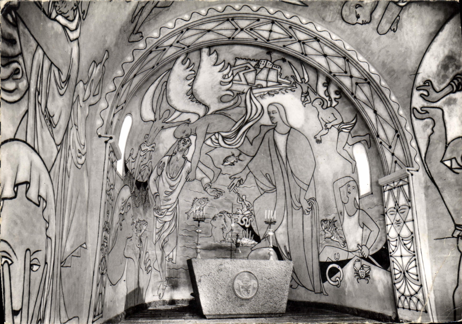 CPM Chapelle Saint Pierre de Villefranche sur Mer Offerte aux pecheurs de Jean et decorre par Jean C