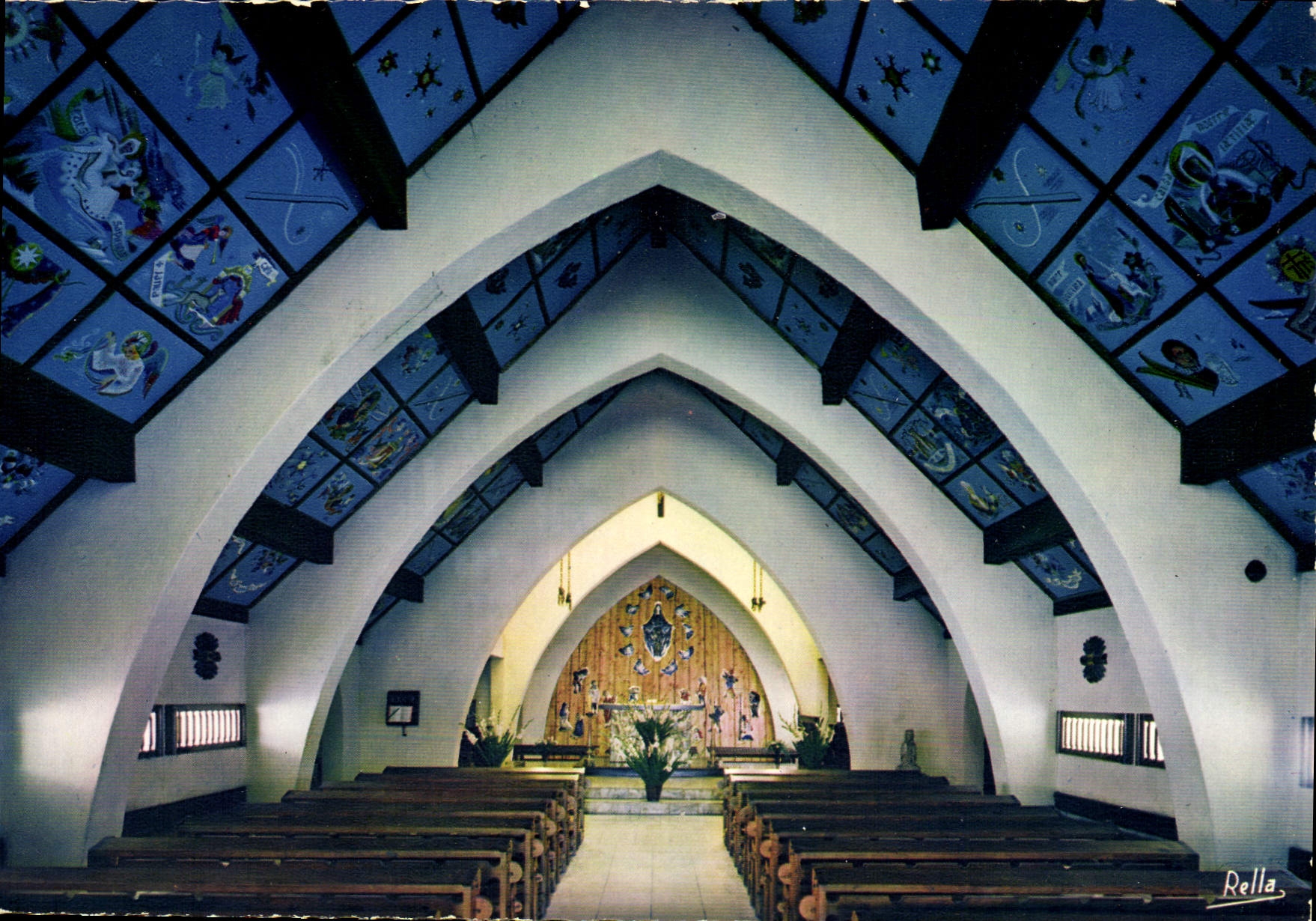 CPM Les Alpes Maritimes Valberg Sanctuaire de Notre Dame des Neiges L'Interieur