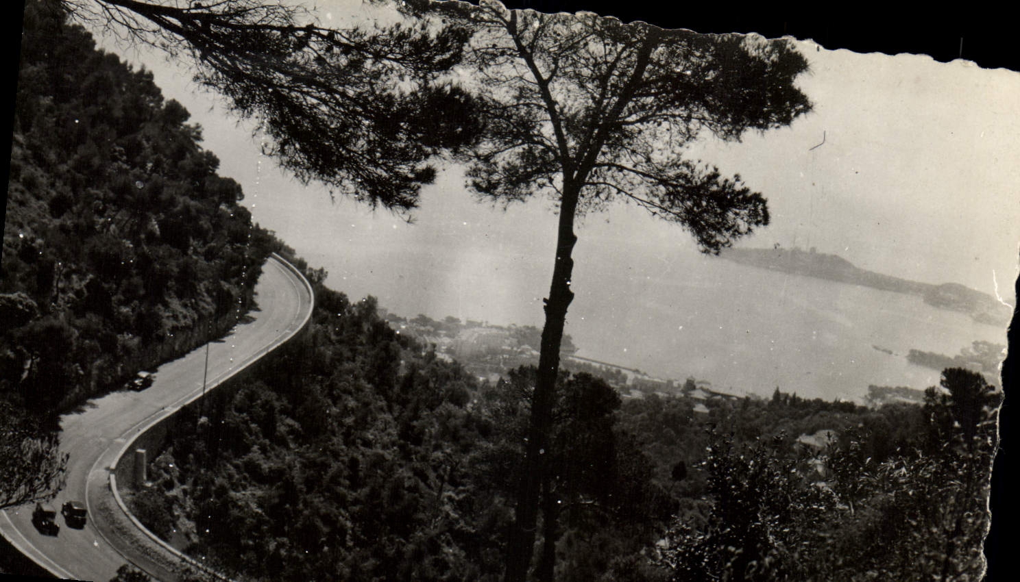 CPM Cote d'Azur Route de la Moyenne Corniche a droite le Cap ferrat