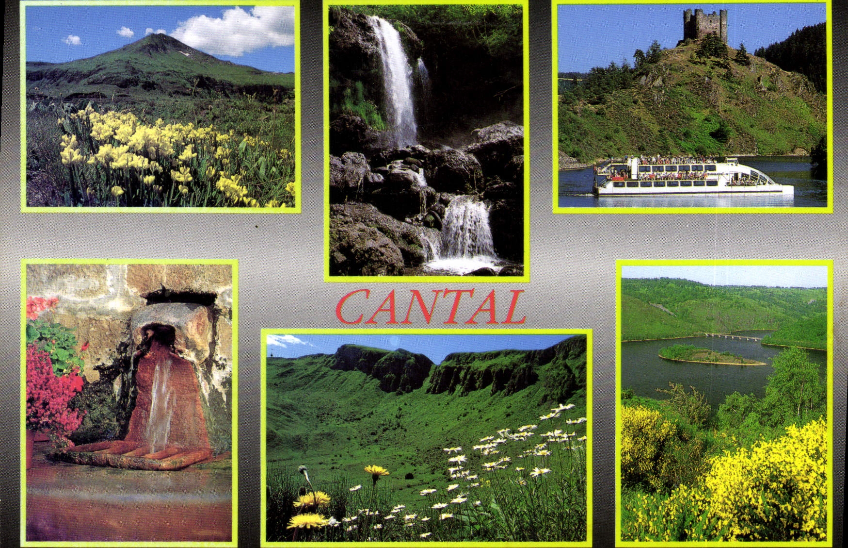 CPM En parcourant le Cantal Puy Mary Viaduc de Garabit St Flour Chaudes Aigues Plomb du Canal