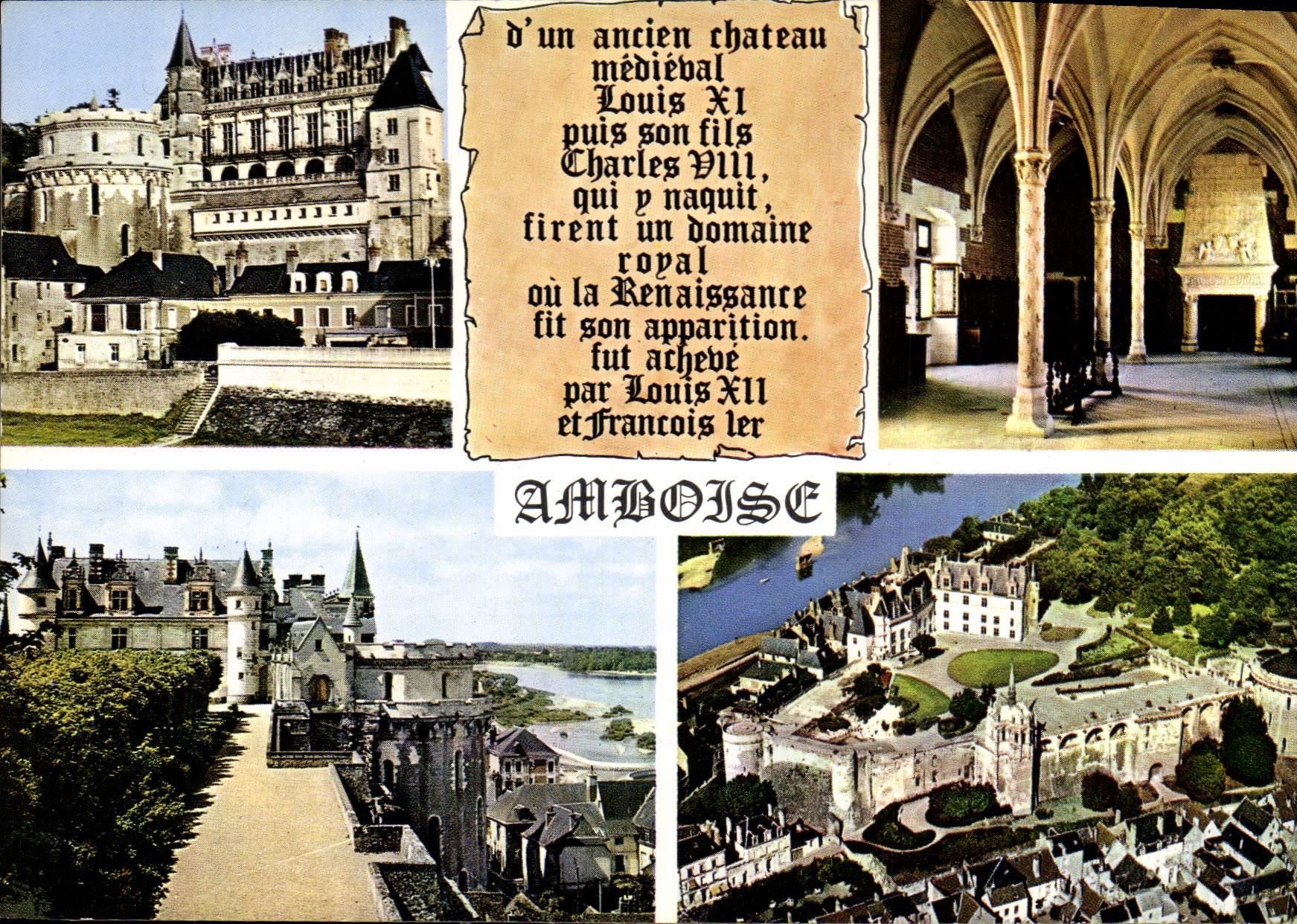 CPM Amboise le Chateau Salle des Etats Tours des cavaliers vue aerienne