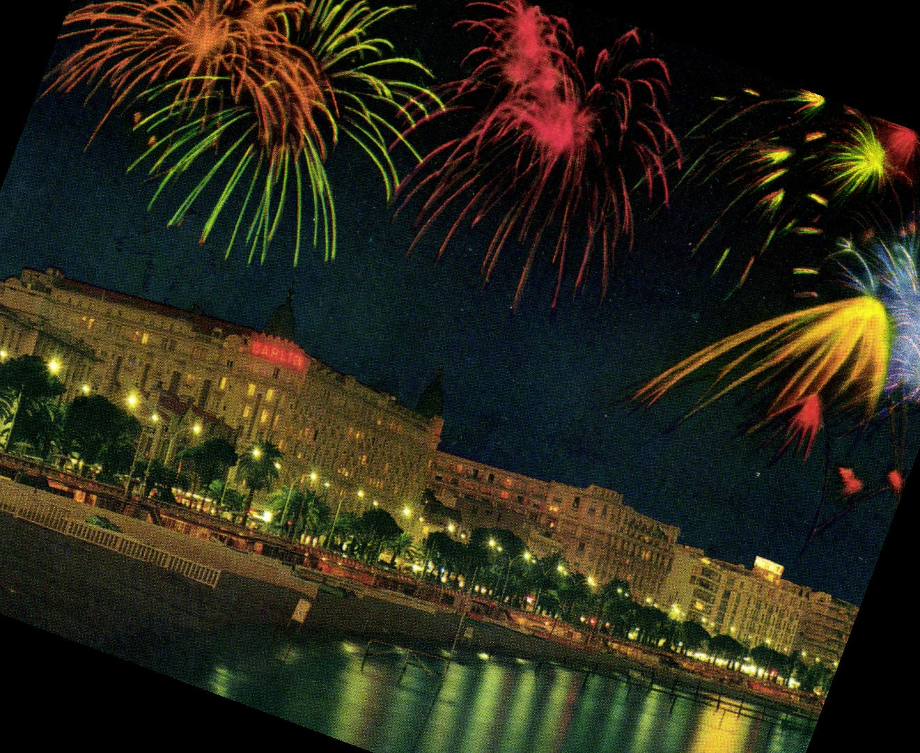 CPM La Cote d'Azur Cannes la Croisette Festival de Feux d'Artifice 