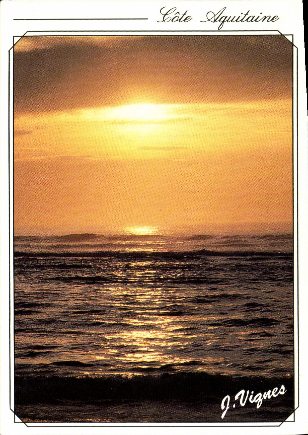 CPM Visage des Landes Coucher de Soleil sur l'Ocean Atlantique le Jour le Calme jour aux spendeurs d