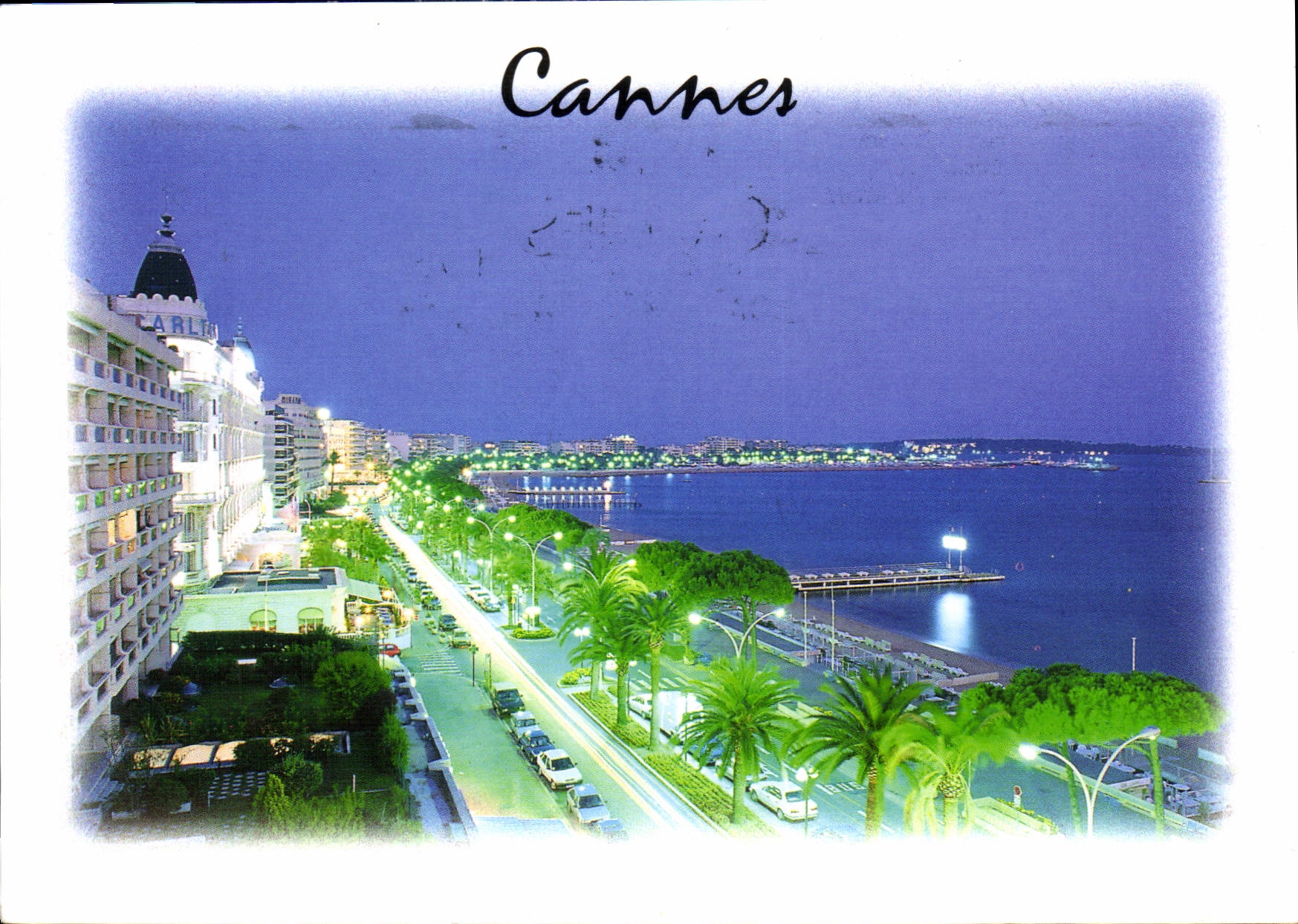 CPM La Cote d'Azur Inoubliable Cannes A M la Croisette by night