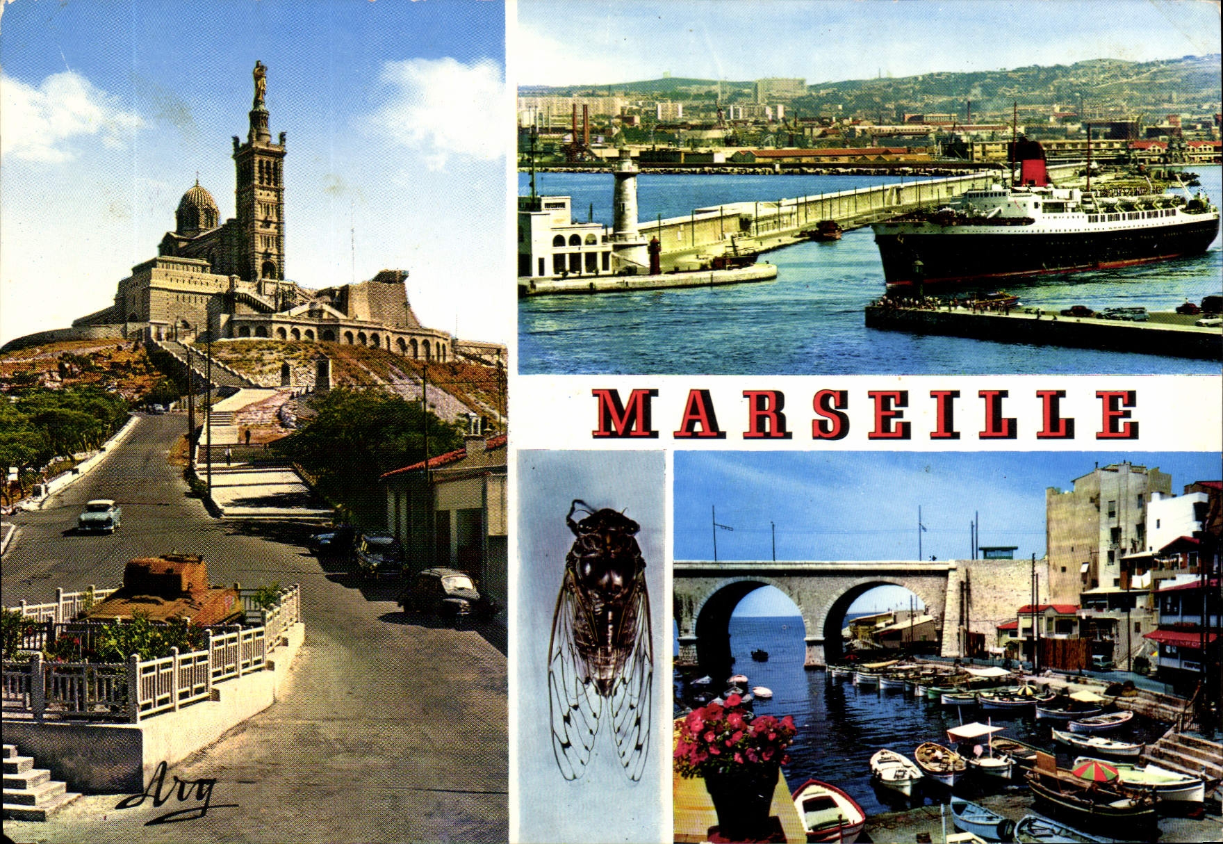 CPM Marseille Notre Dame de la Garde depart d'un courrier Vallon des Auffes 